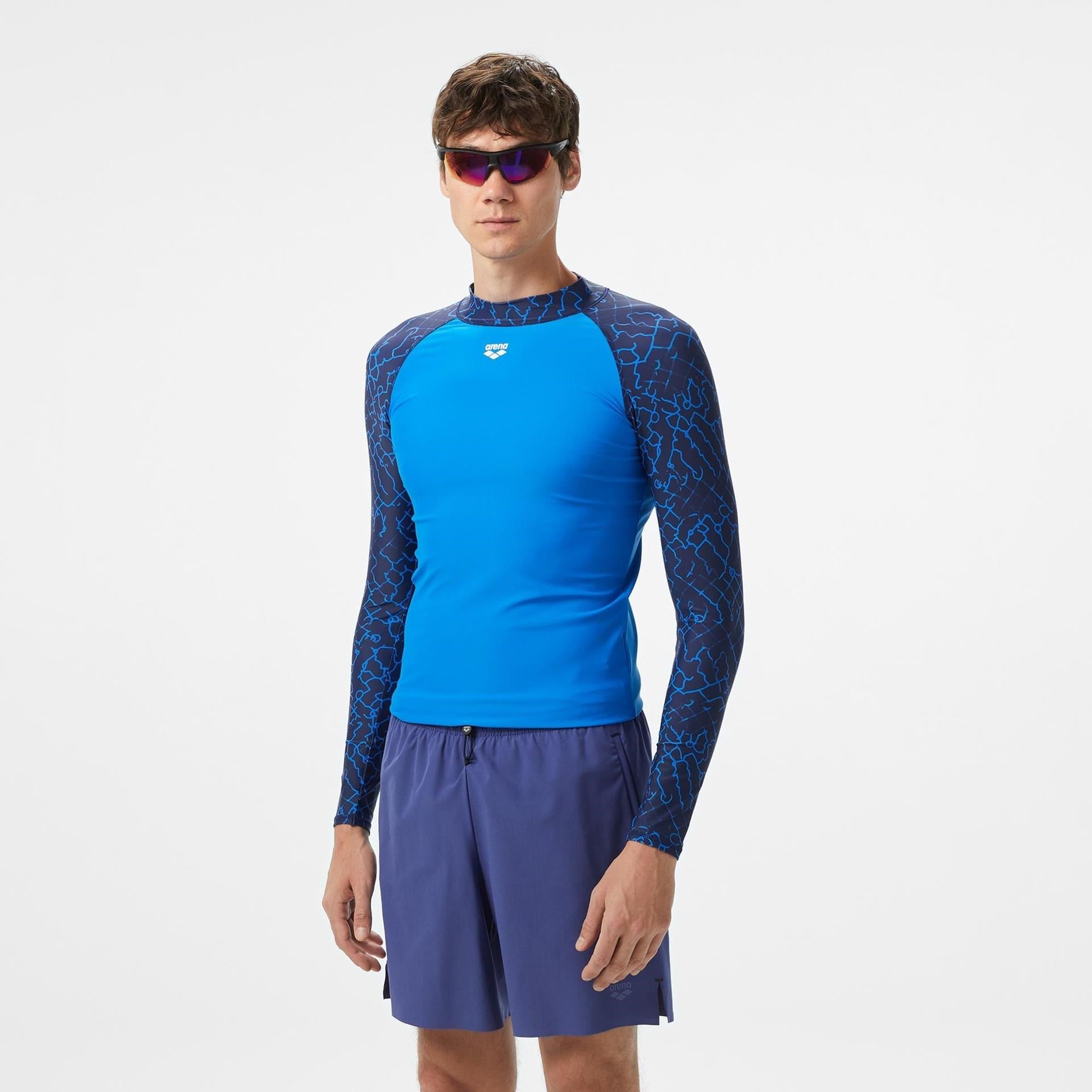 Arena 010041871 Rash Vest L/S Allover Erkek Yüzücü T-Shirt