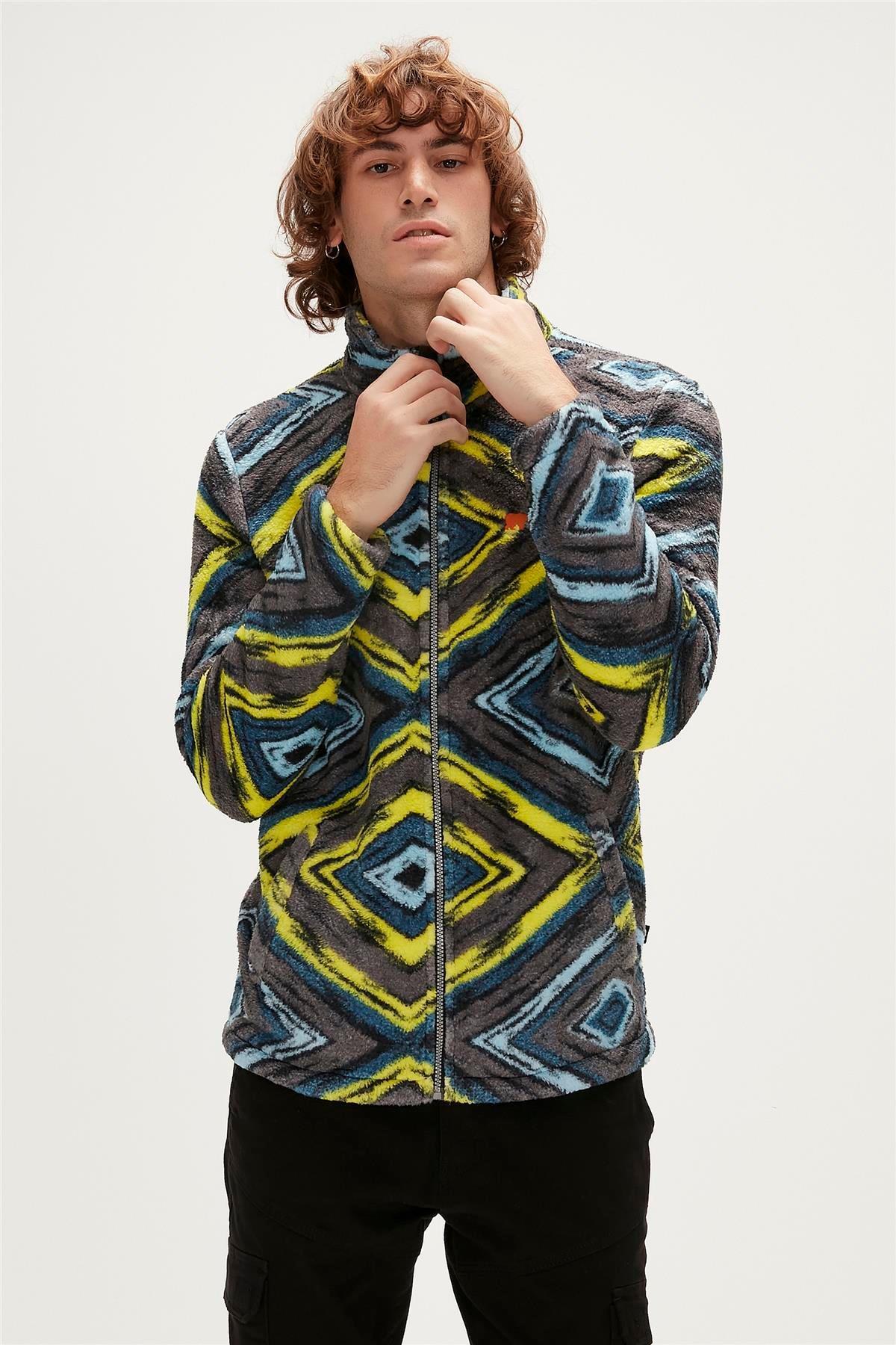 Bad Bear 23.02.29.002-C02 Afro Full-Zip Erkek Peluş Polar