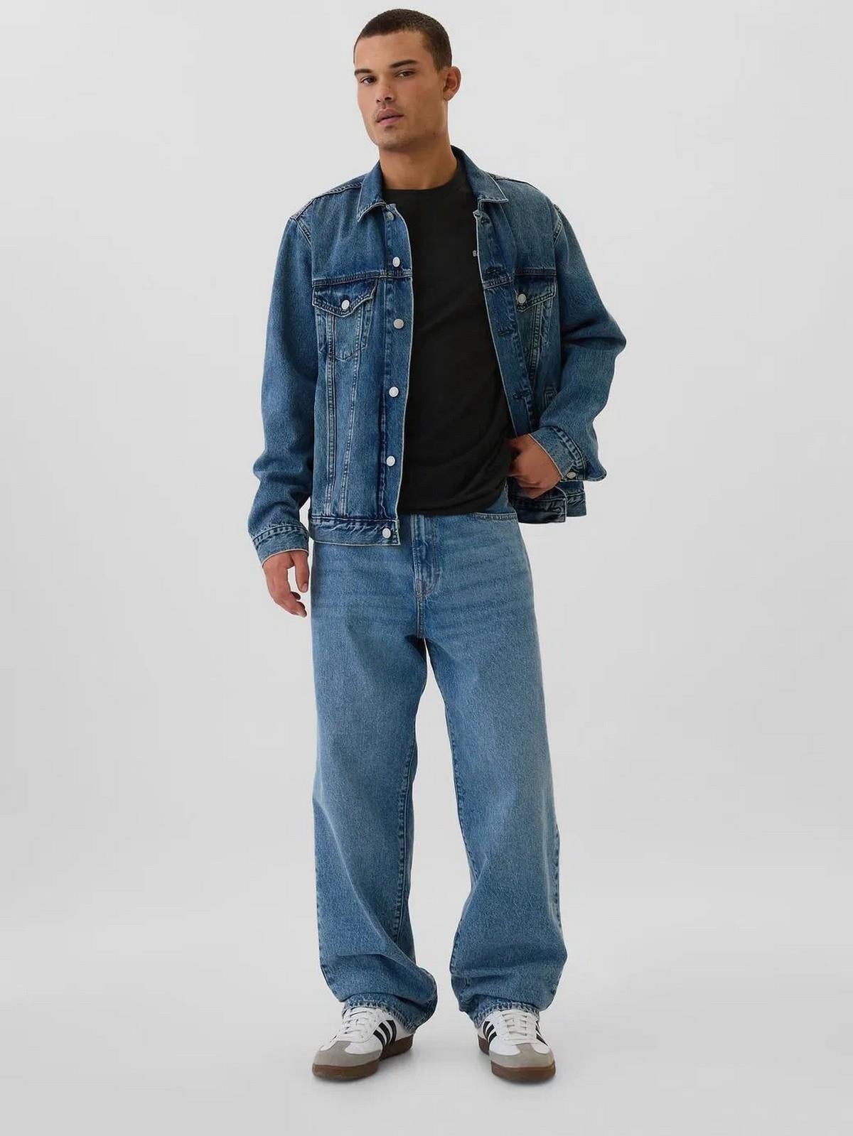 GAP 502022002 V-Frch Everyday Soft Micro Logo Crew Erkek Tişört