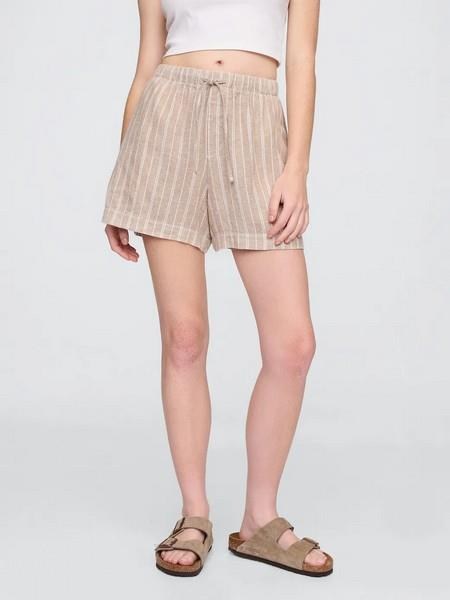 GAP 713422002 V-Linen 4 In Easy Po Stripe Kadın Şort