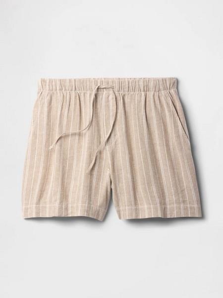 GAP 713422002 V-Linen 4 In Easy Po Stripe Kadın Şort