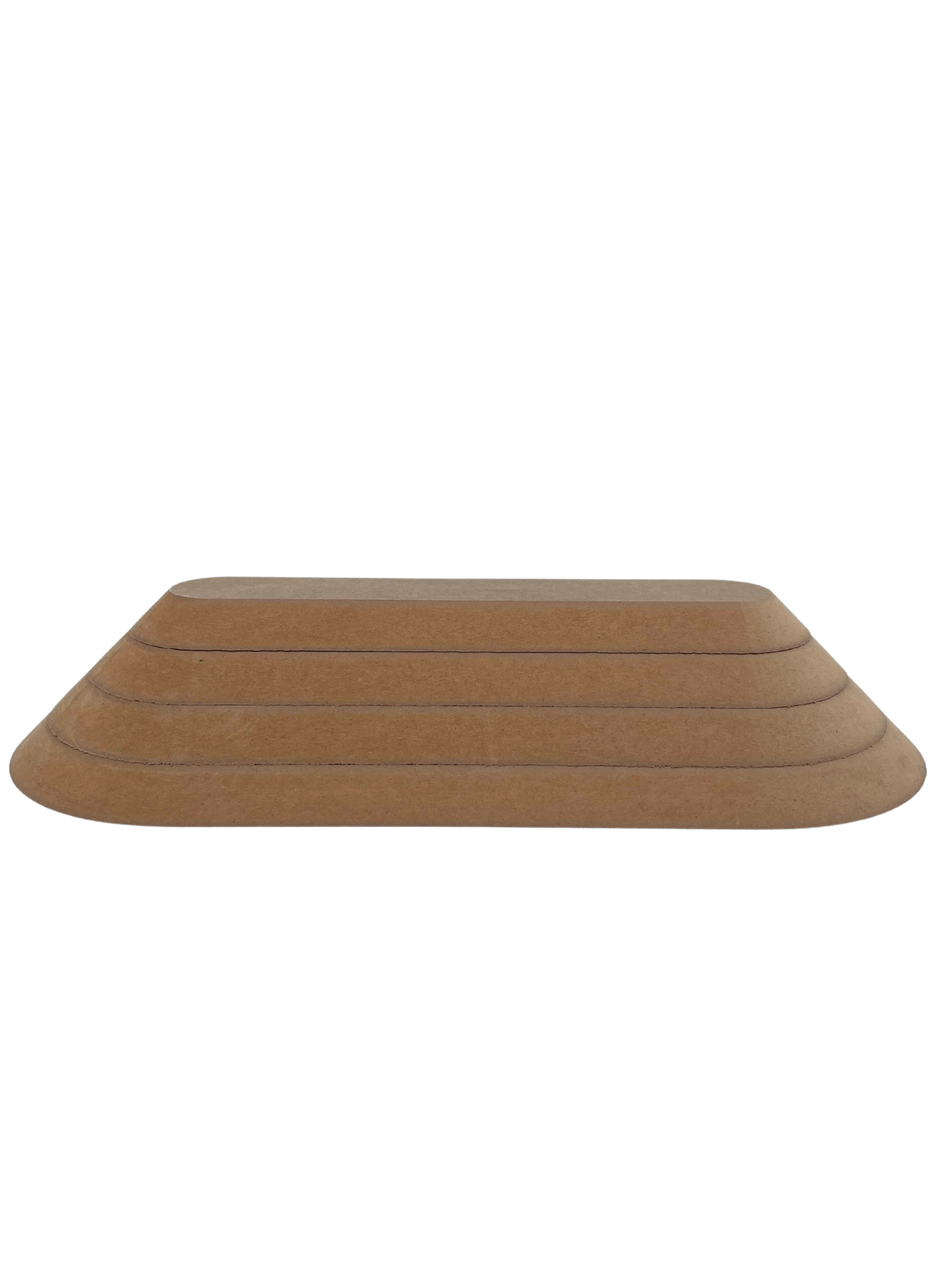 Düz Oval Ahşap Tabak Kalıbı - 4 Parça SET