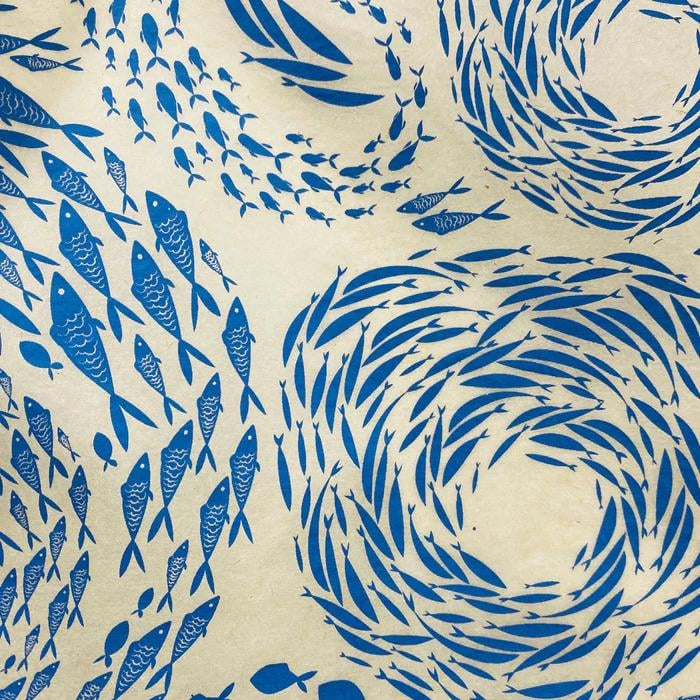Fish School-Underglaze Transfer Sheet Blue-(52x39cm)