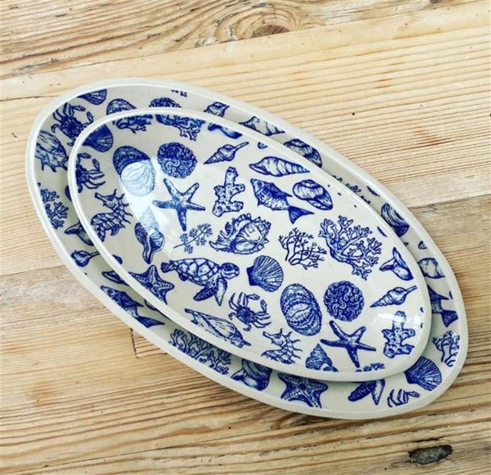 UNDERGLAZE TRANSFER-OCEAN, MIX CREATURE-Blue  (9 x 6.5 inch)