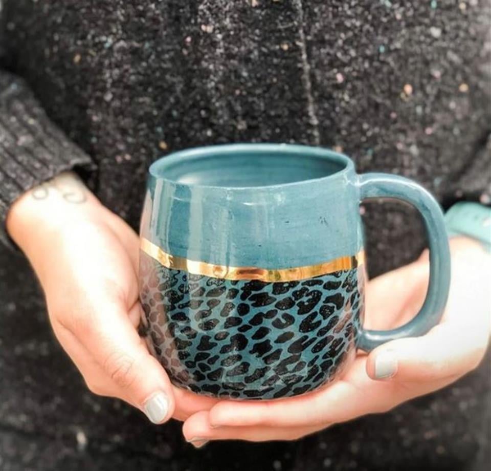 Underglaze Transfer-Pattern Leopard Prınts-Black24X16Cm