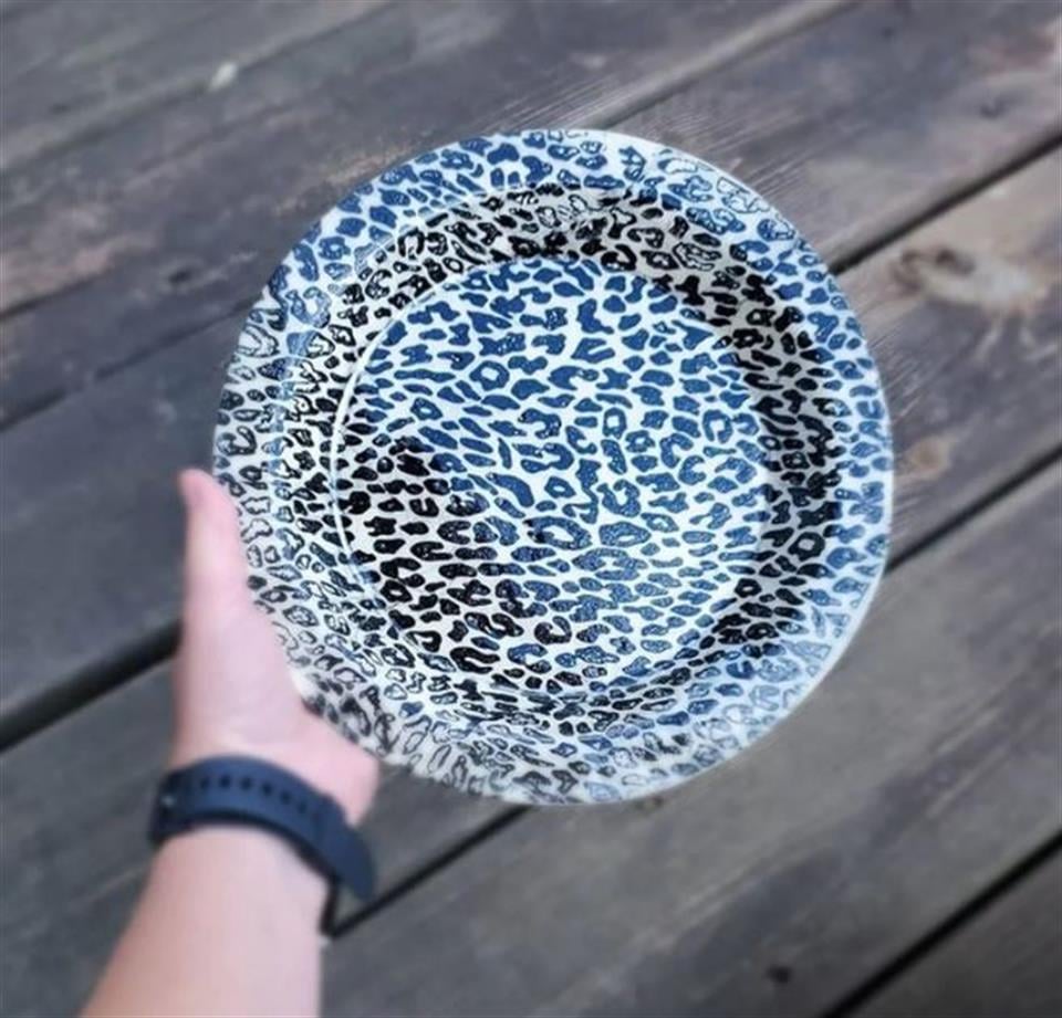 Underglaze Transfer-Pattern Leopard Prınts-Black24X16Cm