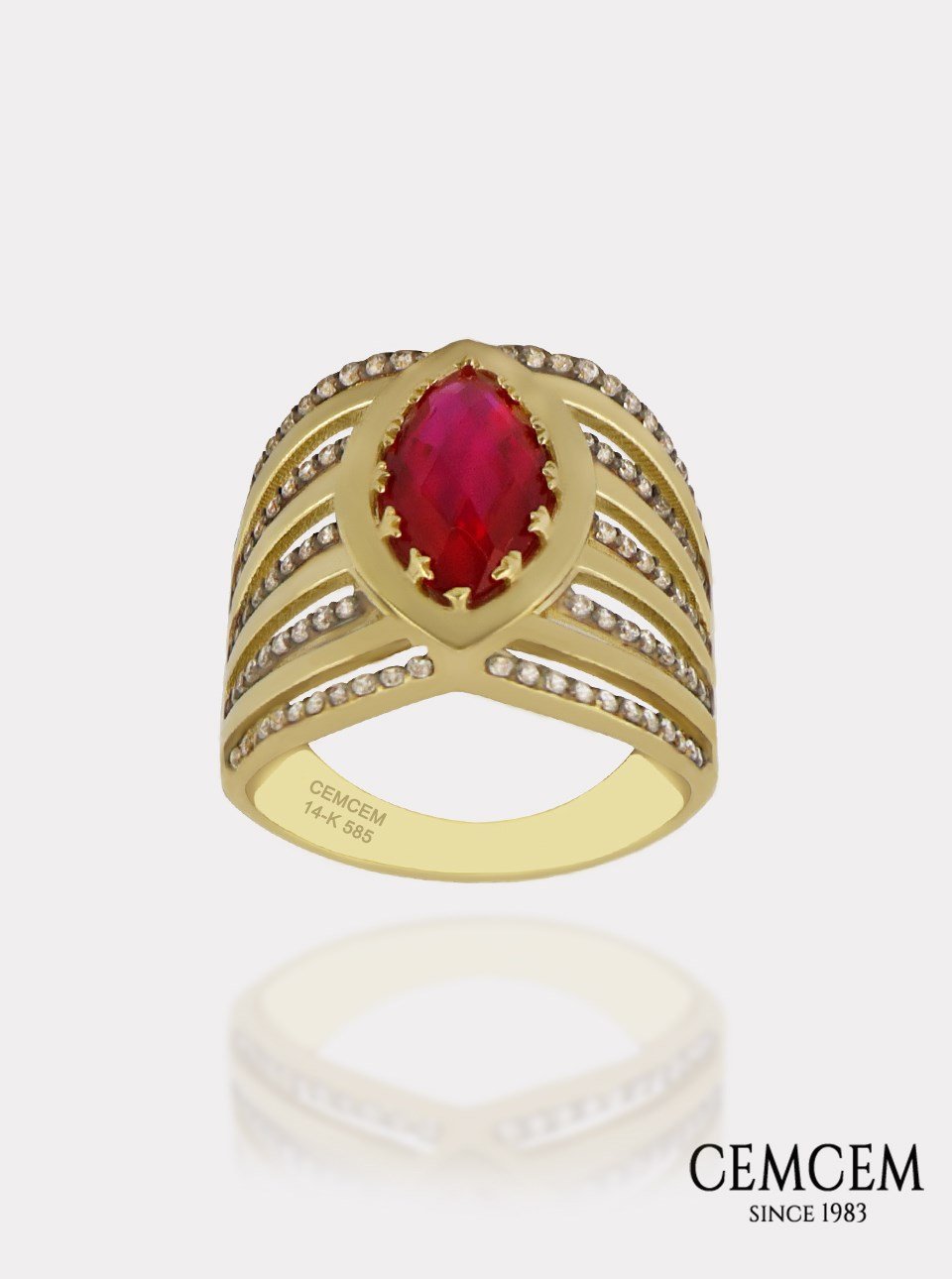 Cemcem Apex Red II YüzükCemcem Apex Red III YüzükRENKLİ TAŞLI YÜZÜKCEMCEM