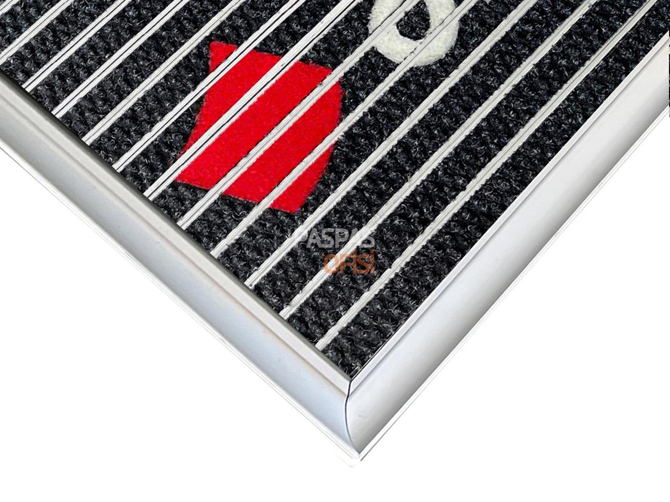 20mm Logolu Çoklu Profil Alüminyum Paspas Çerçeveli