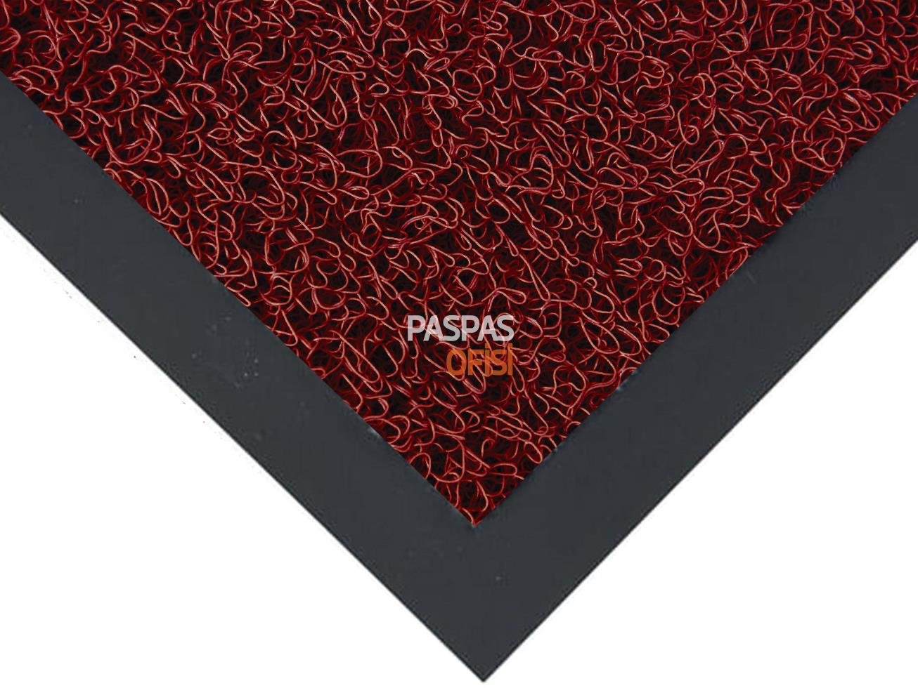 Bordo Kıvırcık Paspas Kauçuk Rampalı