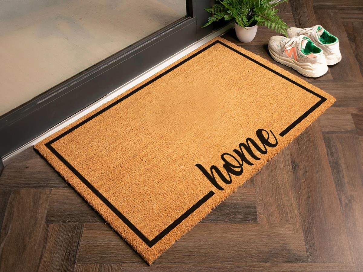 Çerçeveli Home Yazılı Kapı Paspası Ev Paspas Modelleri Koko Paspas