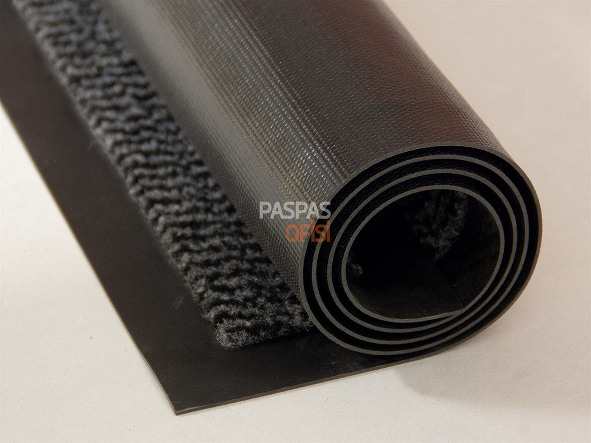 Gri Çizgili Siyah Nem Alıcı Paspas