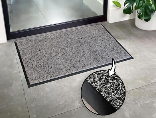 Gri Kıvırcık Paspas Kauçuk Rampalı