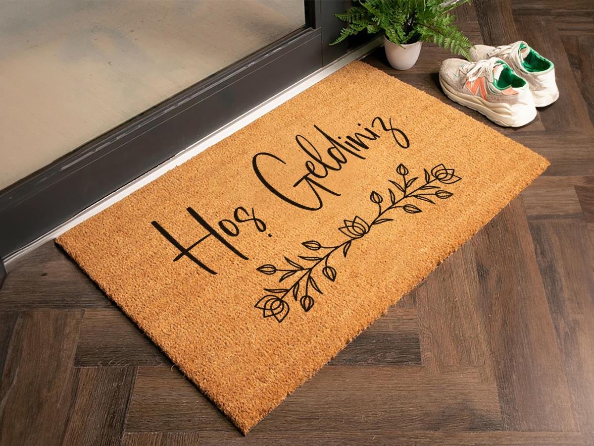 Hoş Geldiniz Yazılı Ev Paspası Dış Kapı Önü Paspası Koko Paspas