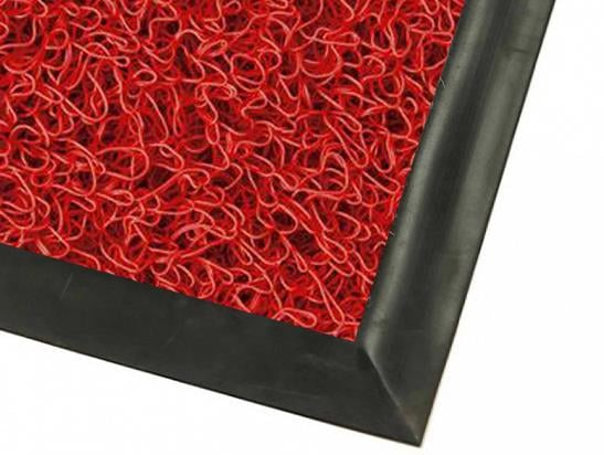 Kırmızı Kıvırcık Paspas Kauçuk Rampalı