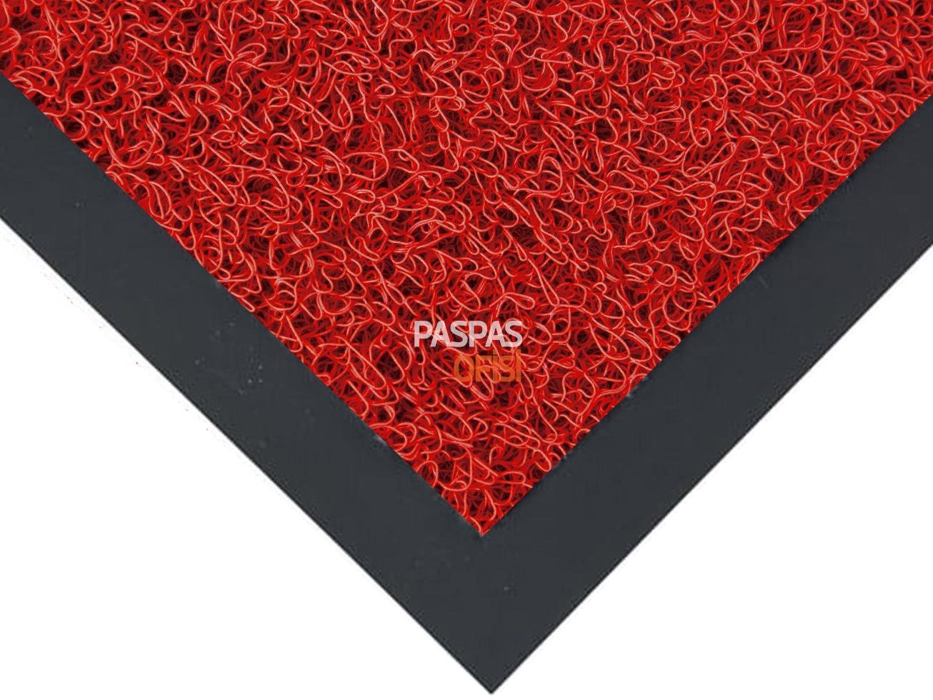 Kırmızı Kıvırcık Paspas Kauçuk Rampalı