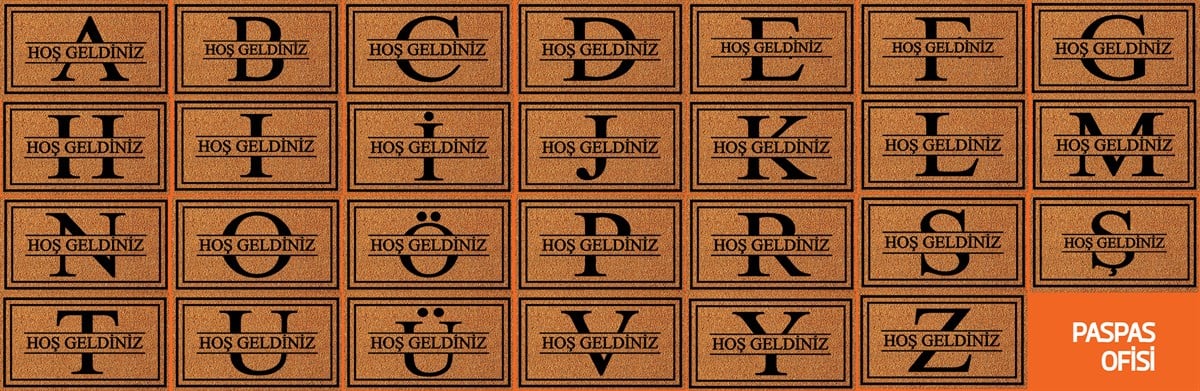 Kişiye Özel Harfli ve Çerçeveli Koko Paspas Kapı Önü Paspas