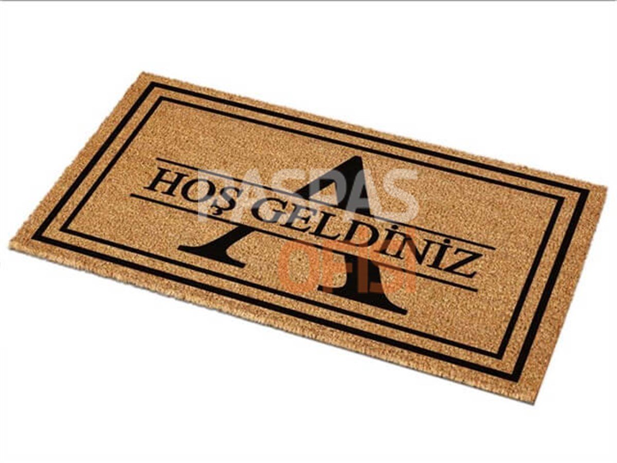 Kişiye Özel Harfli ve Çerçeveli Koko Paspas Kapı Önü Paspas