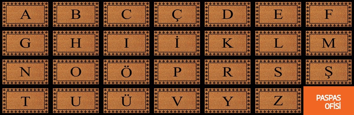 Koko Paspas Harfli Tasarım Koko Kapı Önü Paspası Tasarım