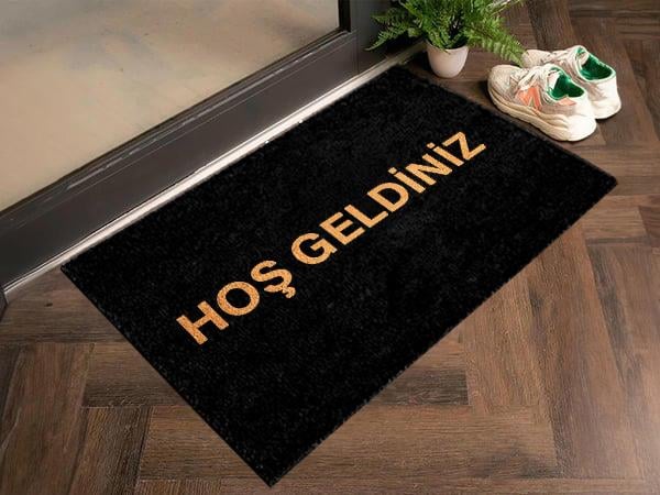 Siyah Koko Paspas Hoş Geldiniz Yazılı