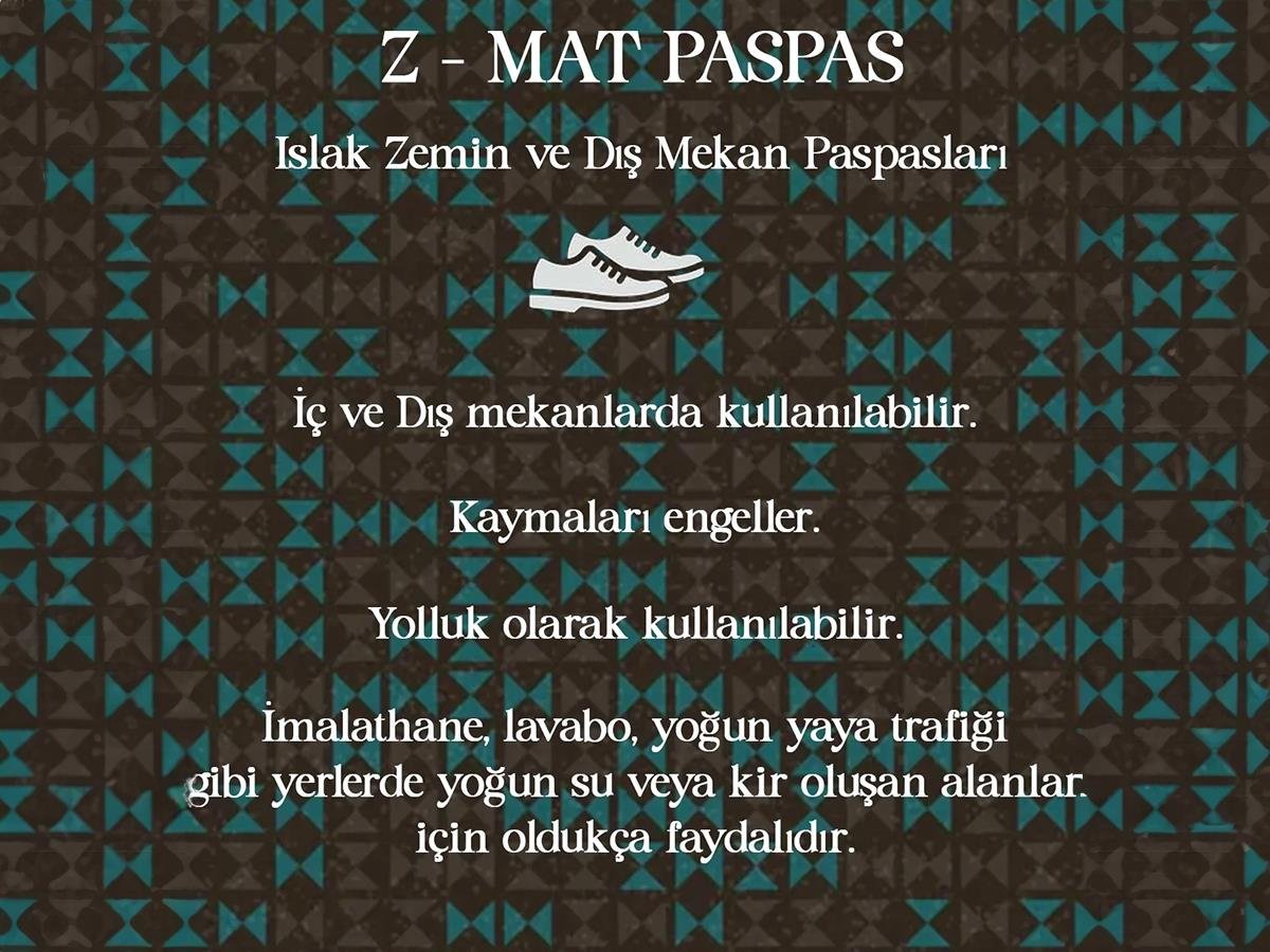 Siyah Z Mat İş Yeri Paspası Islak Zemin Dükkan Paspası 