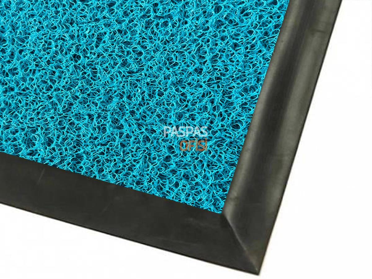 Turkuaz Kıvırcık Paspas Kauçuk Rampalı