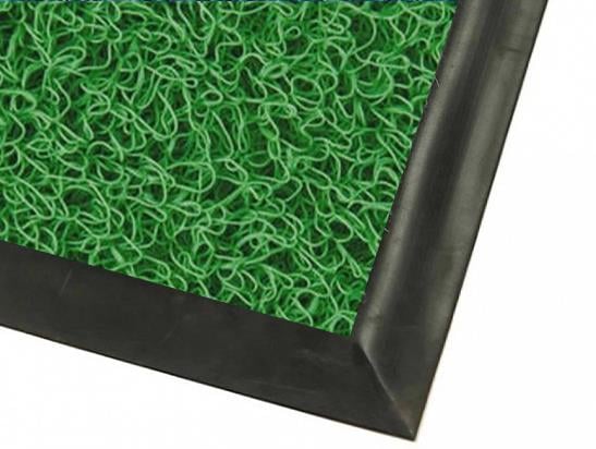 Yeşil Kıvırcık Paspas Kauçuk Rampalı