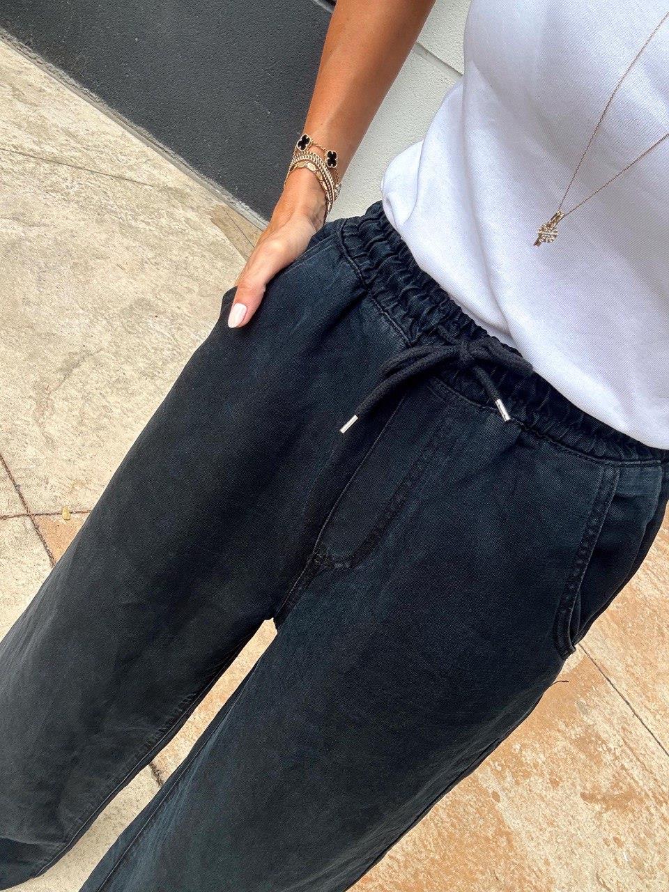 Kadın Bel Lastikli Oversize Geniş Paça Siyah Pantolon