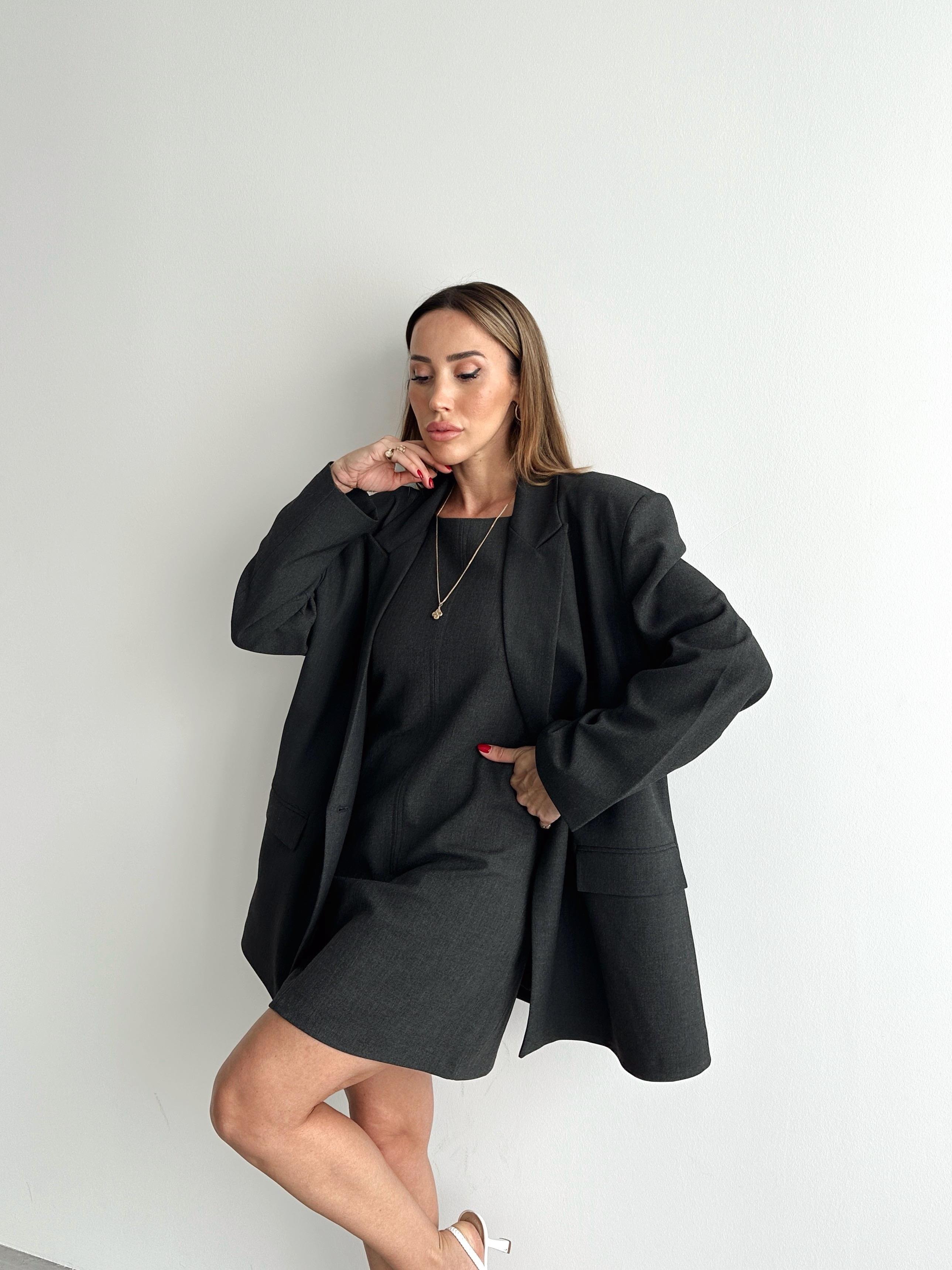 Kadın Oversize Antrasit Blazer Ceket