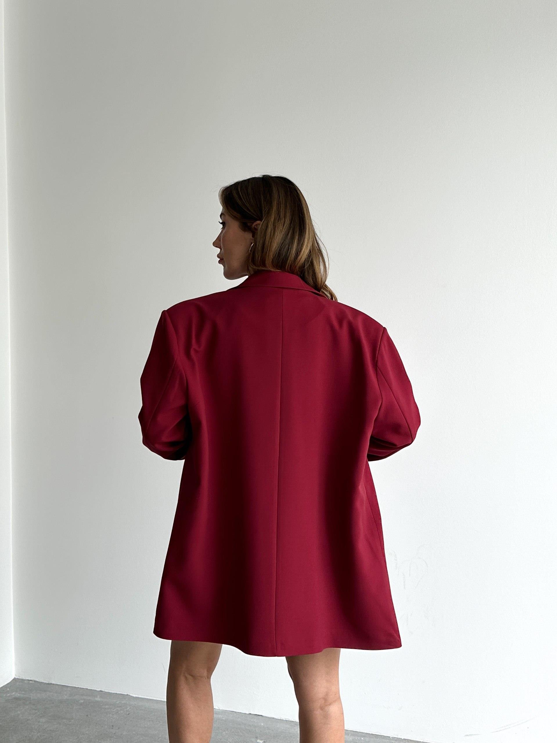 Kadın Oversize Bordo Blazer Ceket