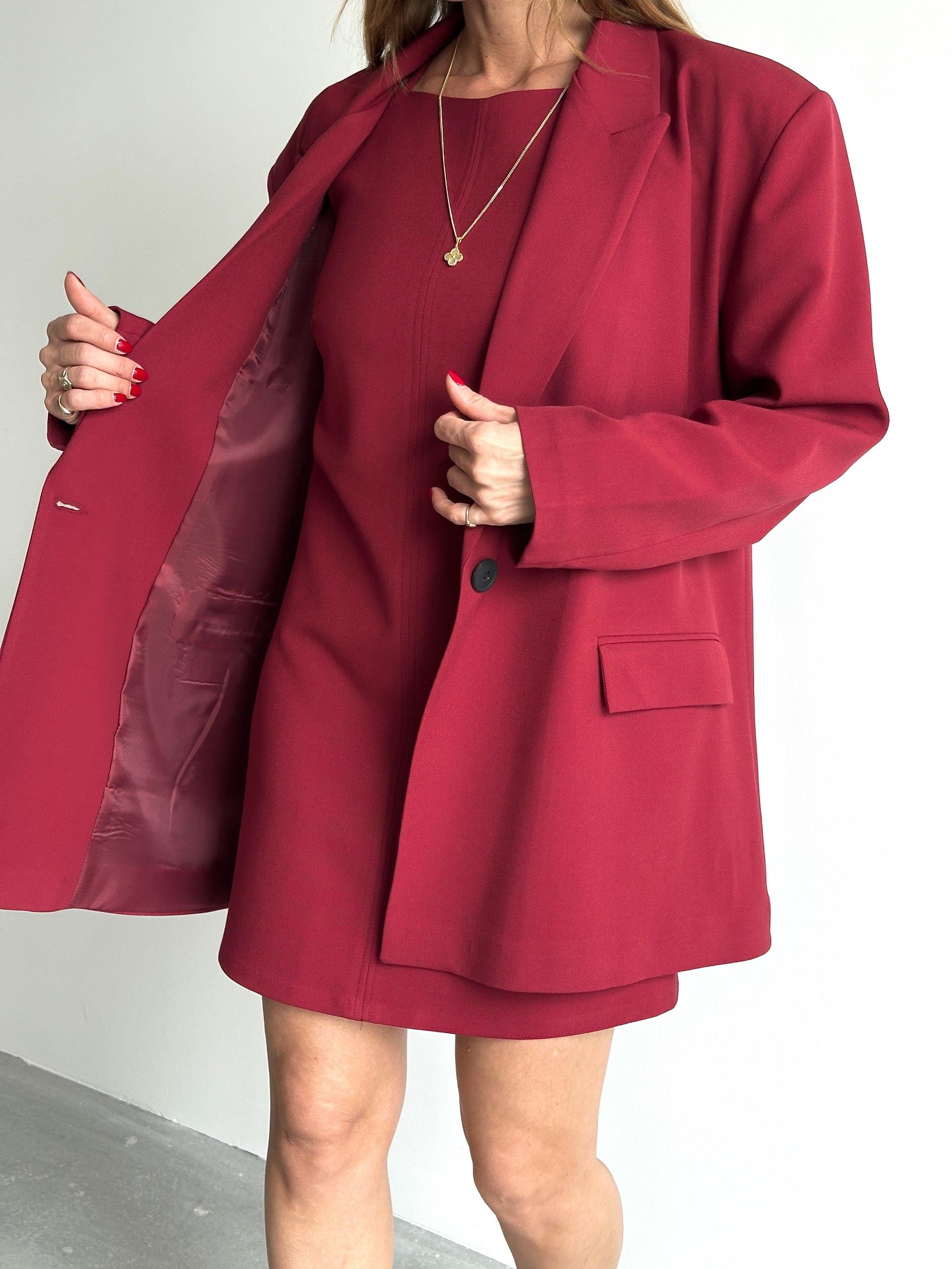 Kadın Oversize Bordo Blazer Ceket