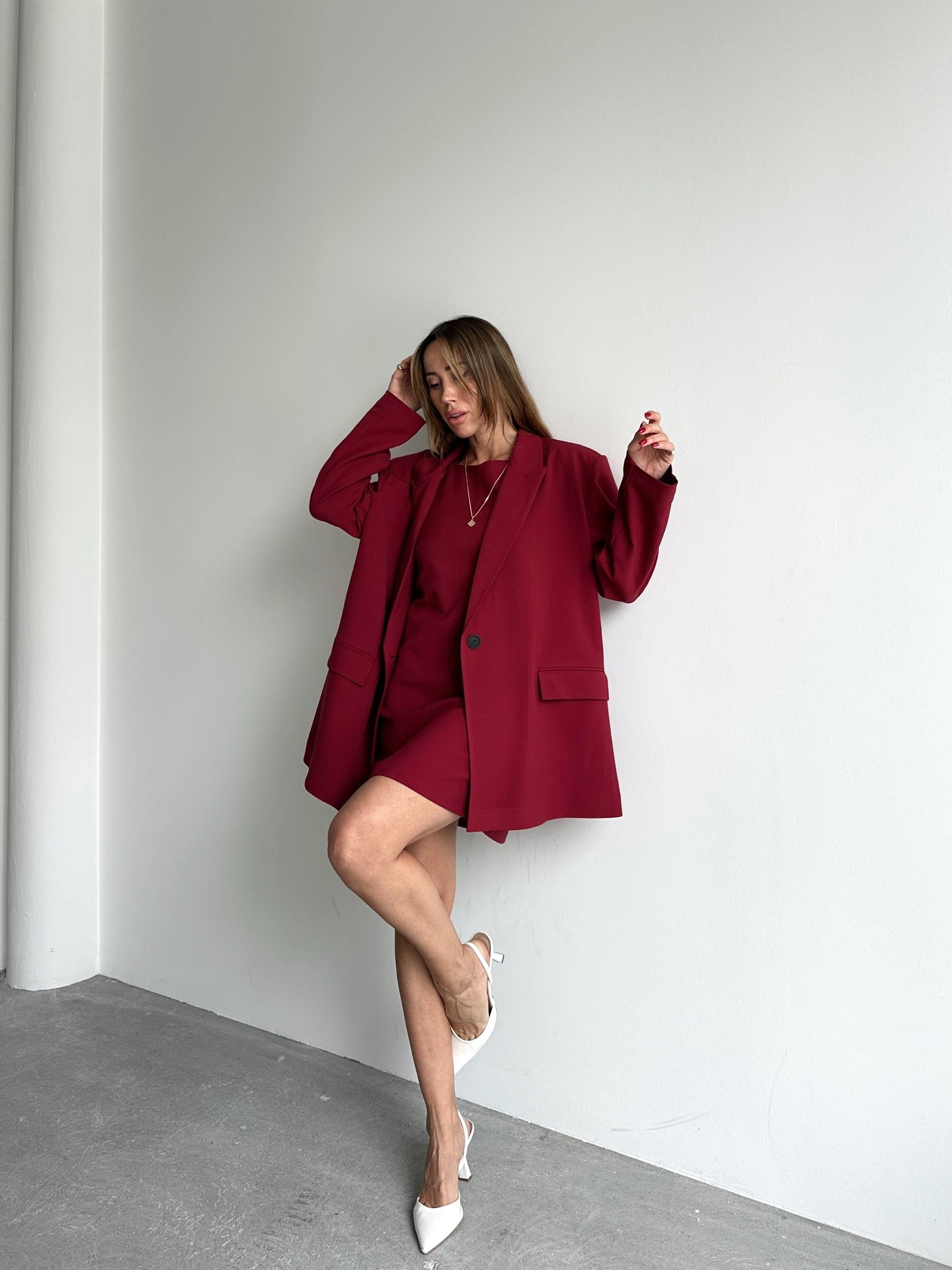 Kadın Oversize Bordo Blazer Ceket
