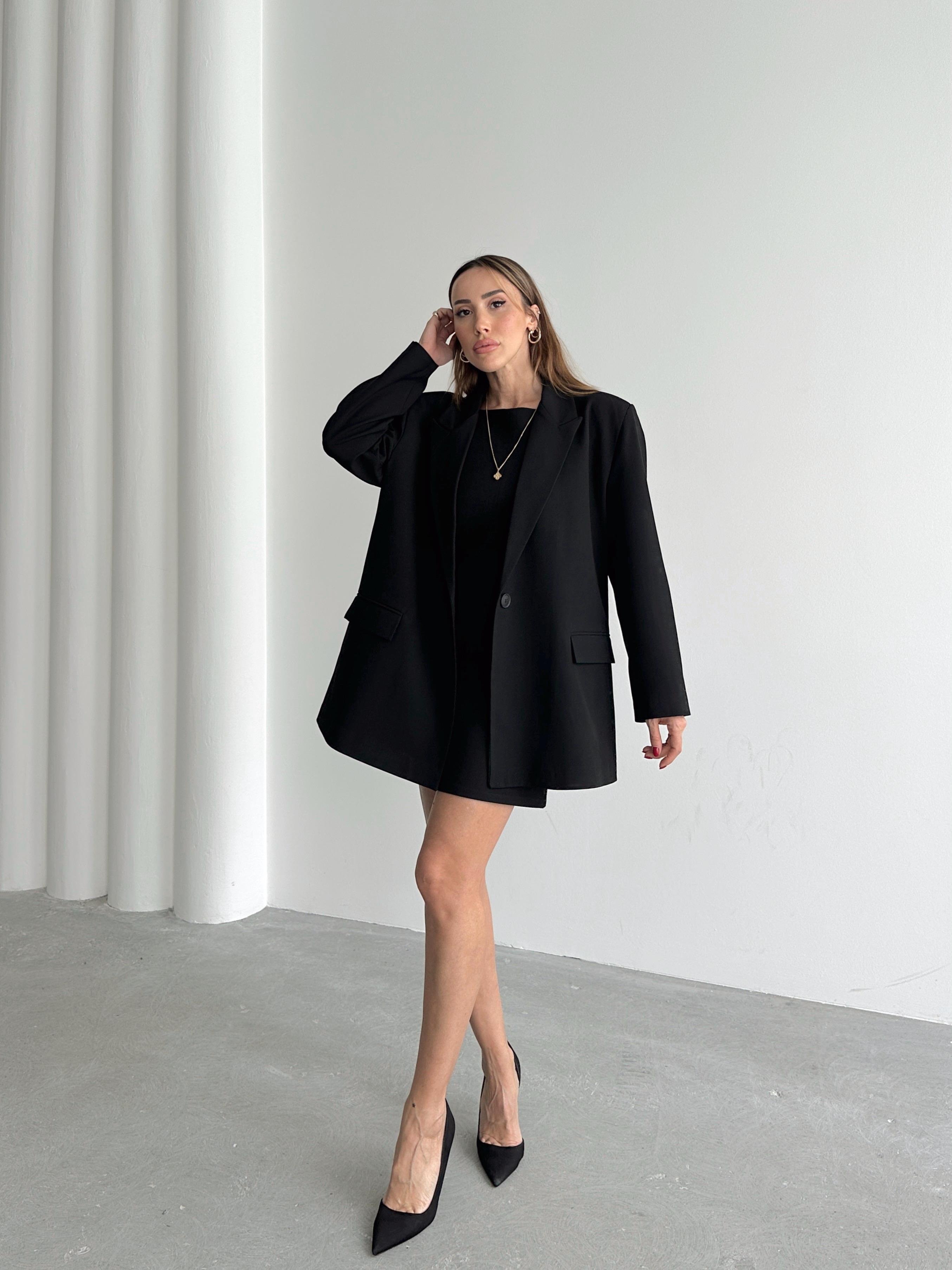 Kadın Oversize Siyah Blazer Ceket