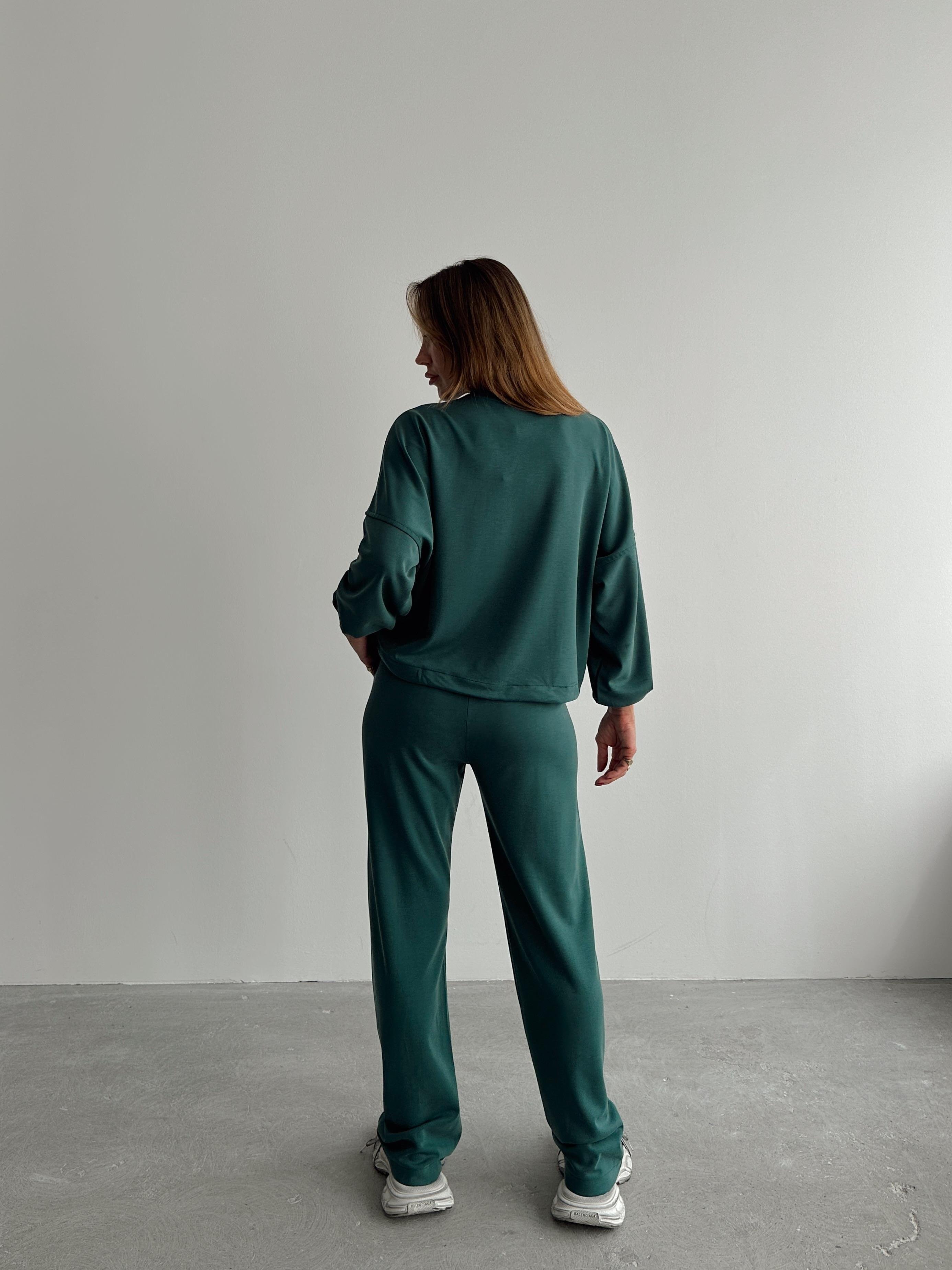 Kadın Paraşüt Detay Sweat Pantolon Yeşil Modal Takım
