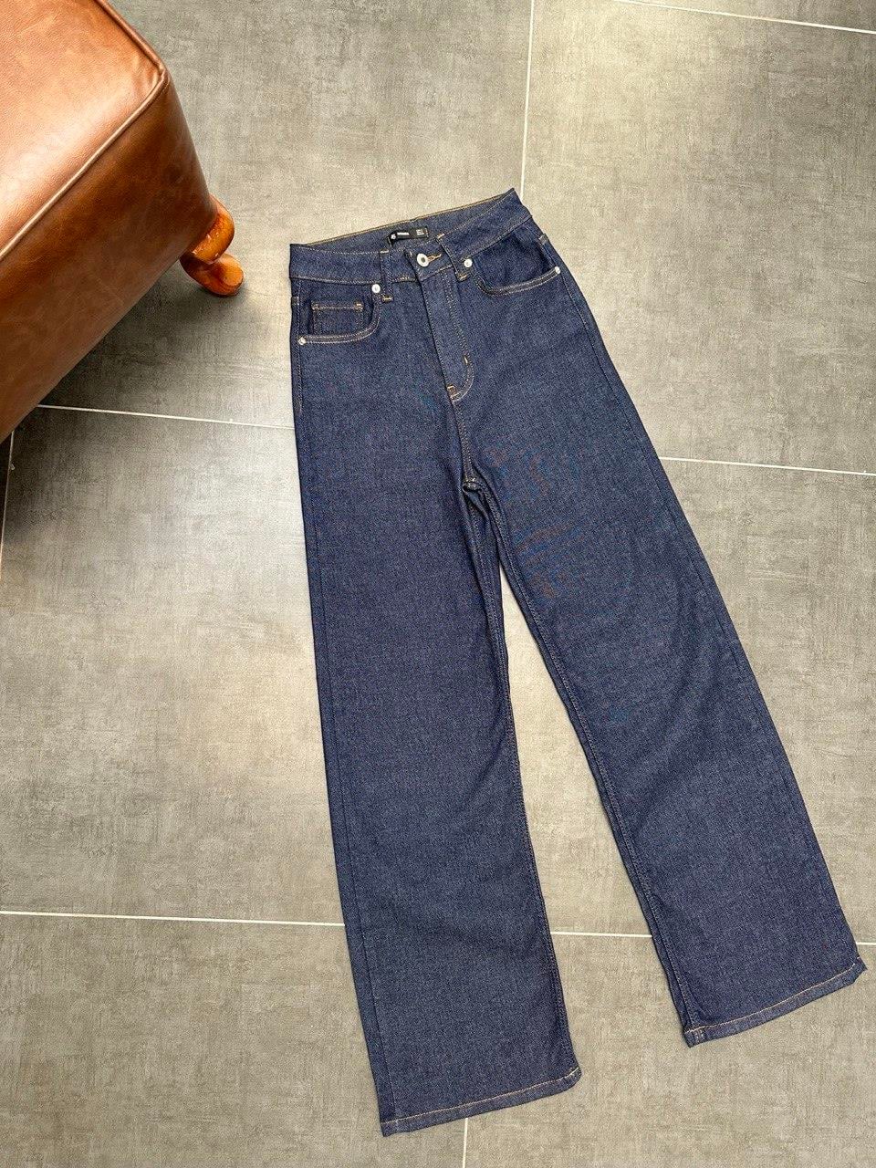 Kadın Yüksek Bel En Boy Likralı Comfort İspanyol Paça Koyu Mavi Kot Pantolon 