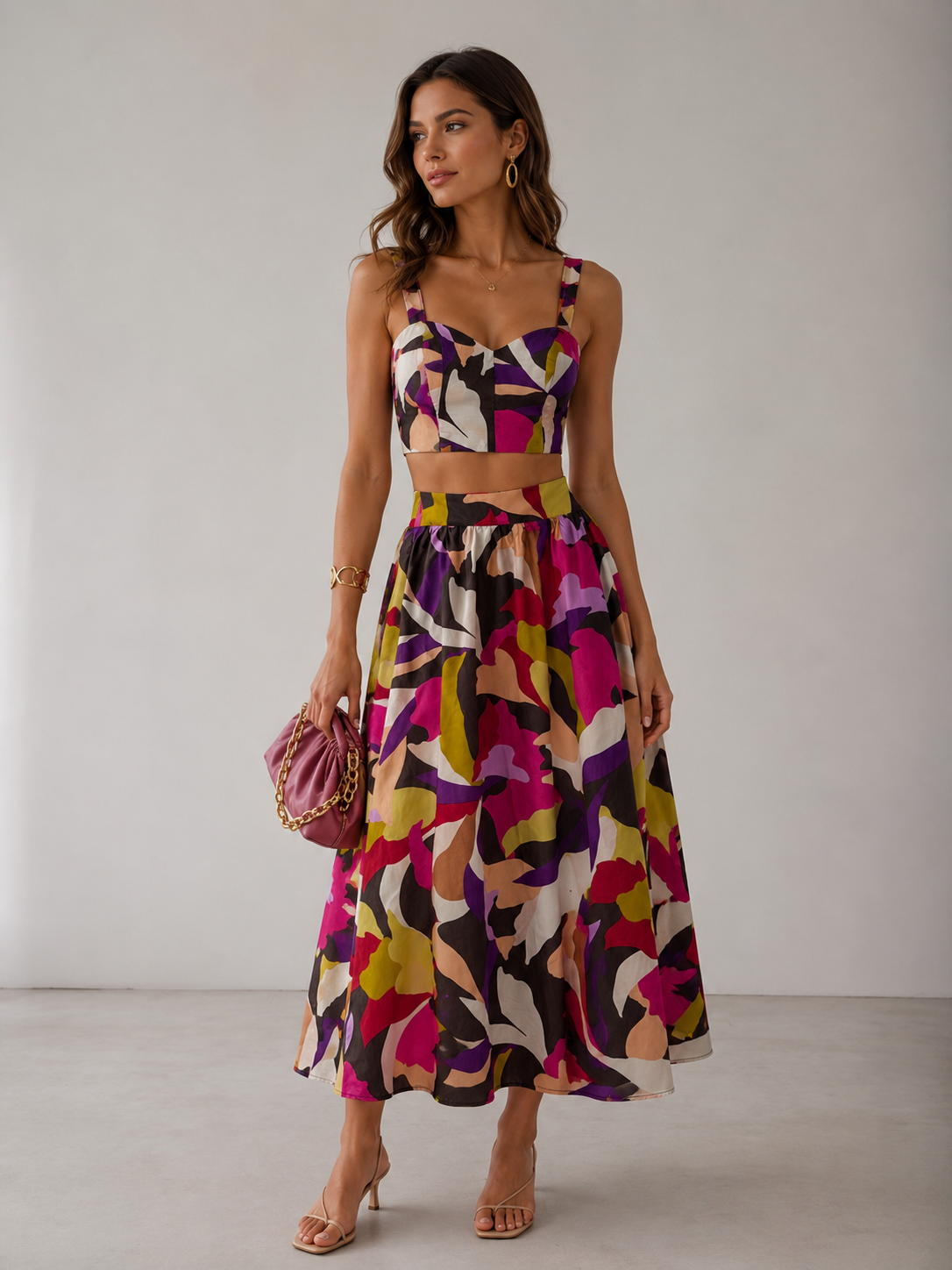 Kadın Zeya Crop Etek Leo Set Takım