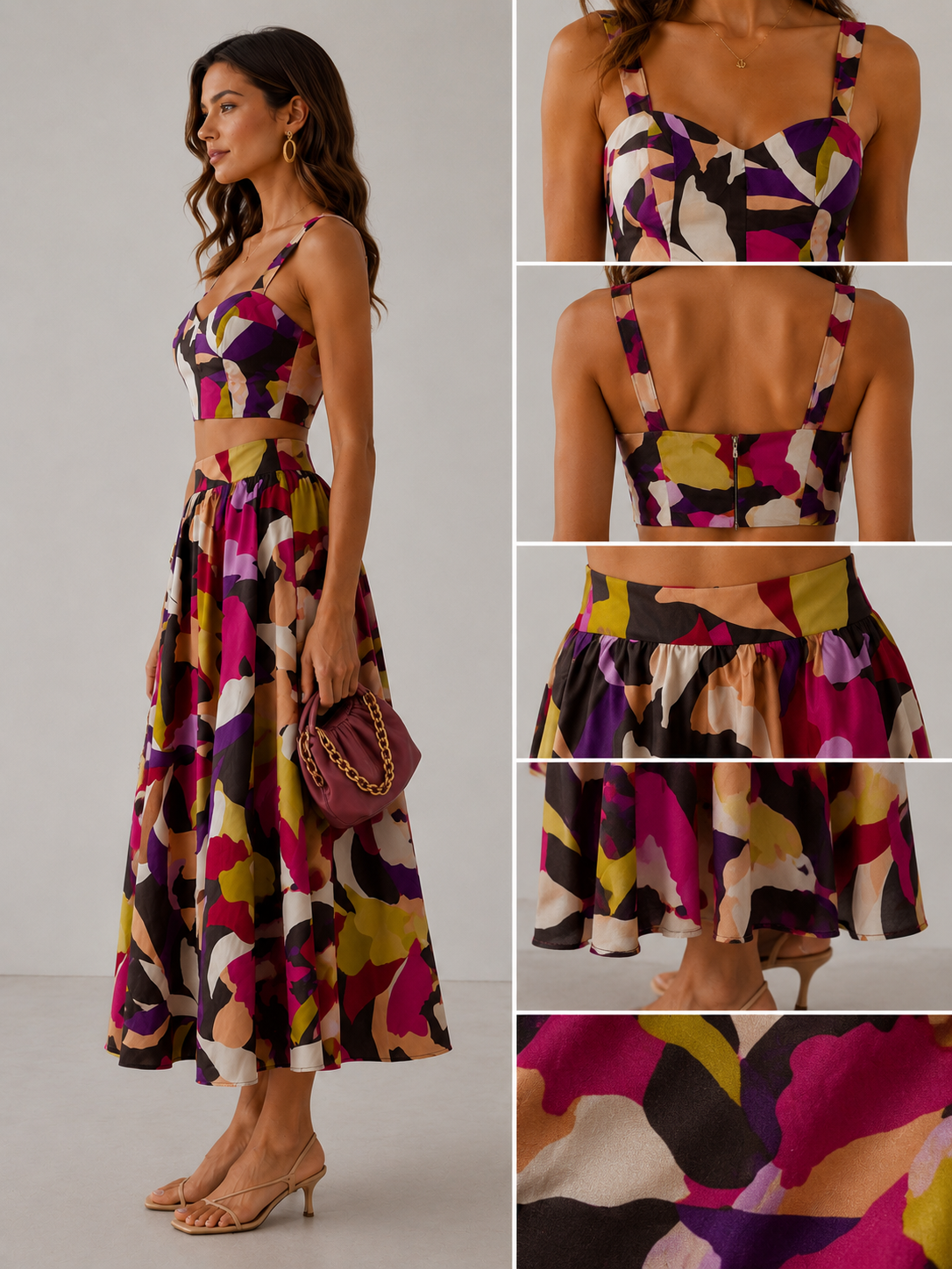 Kadın Zeya Crop Etek Set Takım