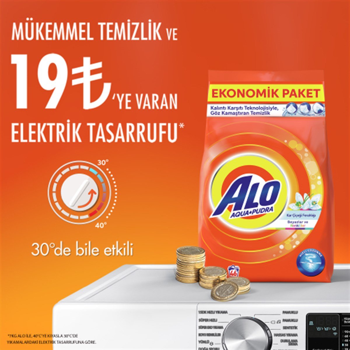Alo 1,5 kg Toz Çamaşır Deterjanı Beyaz ve Renkiller İçin