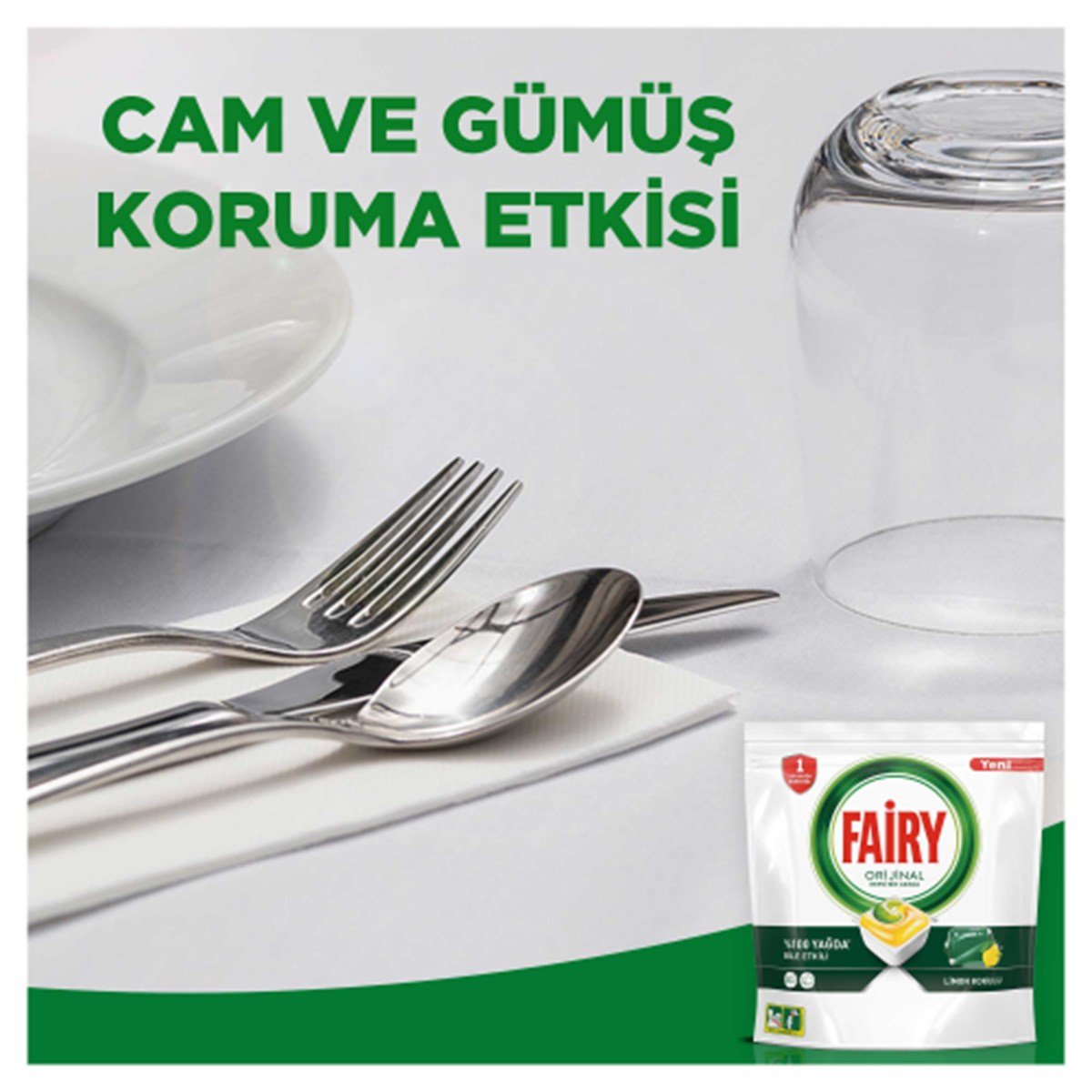 Fairy Hepsi Bir Arada 22 Yıkama Bulaşık Makinesi Deterjanı Kapsülü Limon Kokulu
