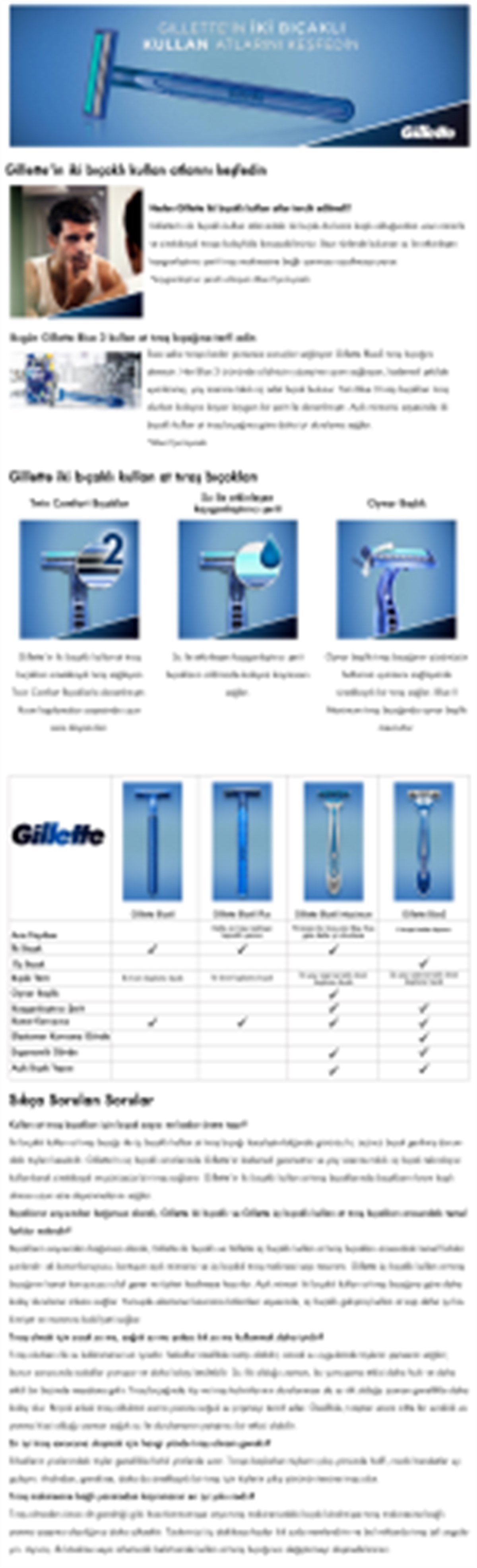 Gillette Blue2 Kullan At Tıraş Bıçağı 5li