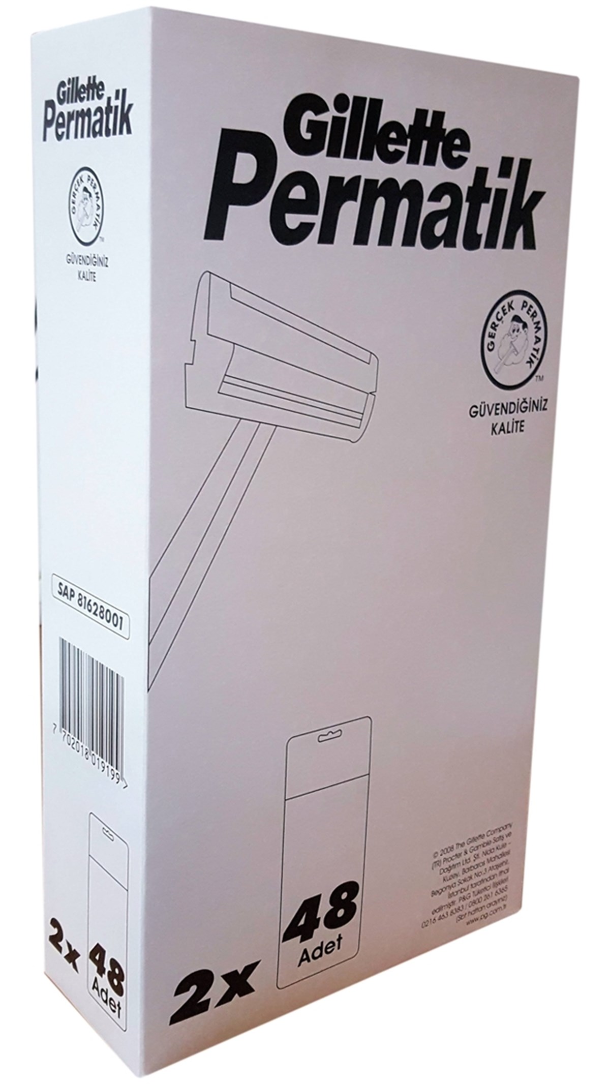 Gillette Permatik Tıraş Bıçağı 96'lı Kartela