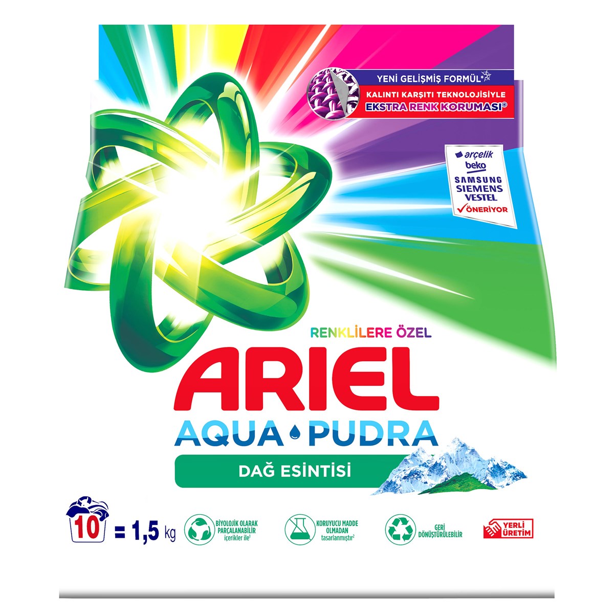 Ariel 1,5 kg Toz Çamaşır Deterjanı Parlak Renkler