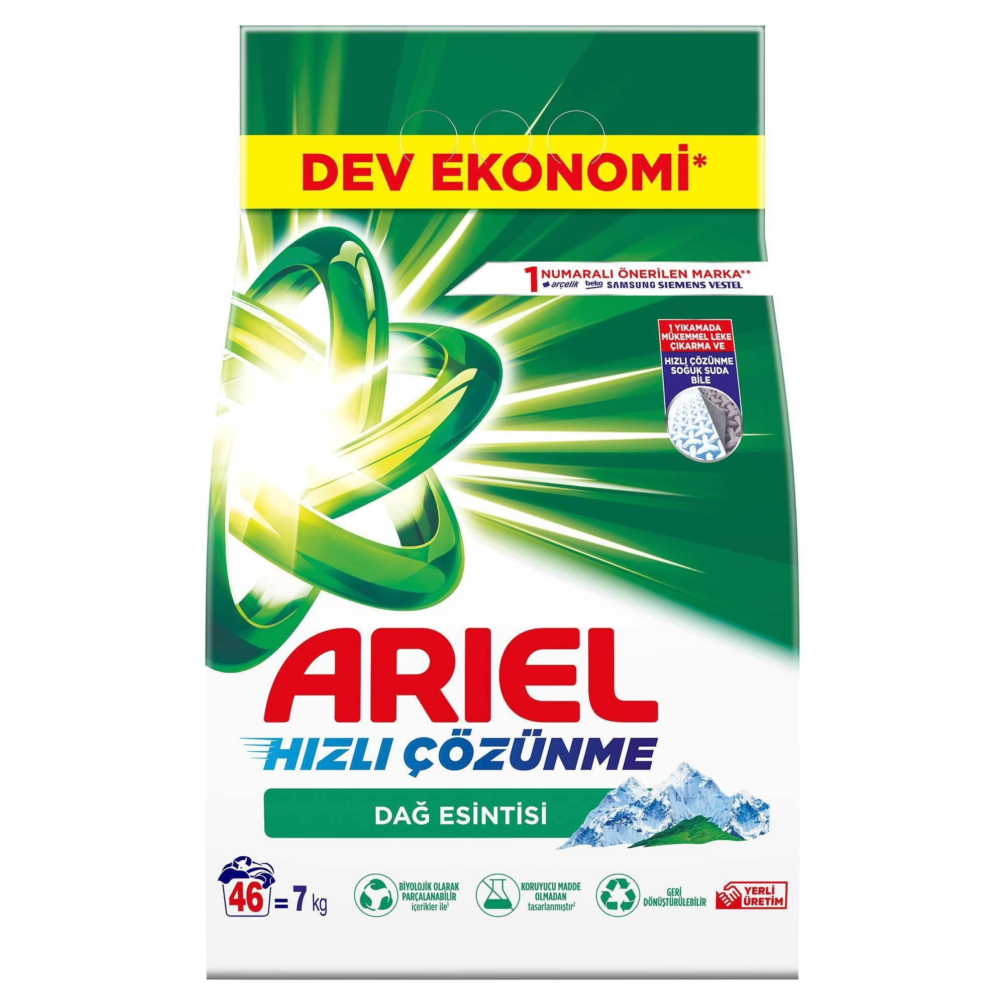 Ariel Aqua Pudra Dağ Esintisi Renkliler 7 KG