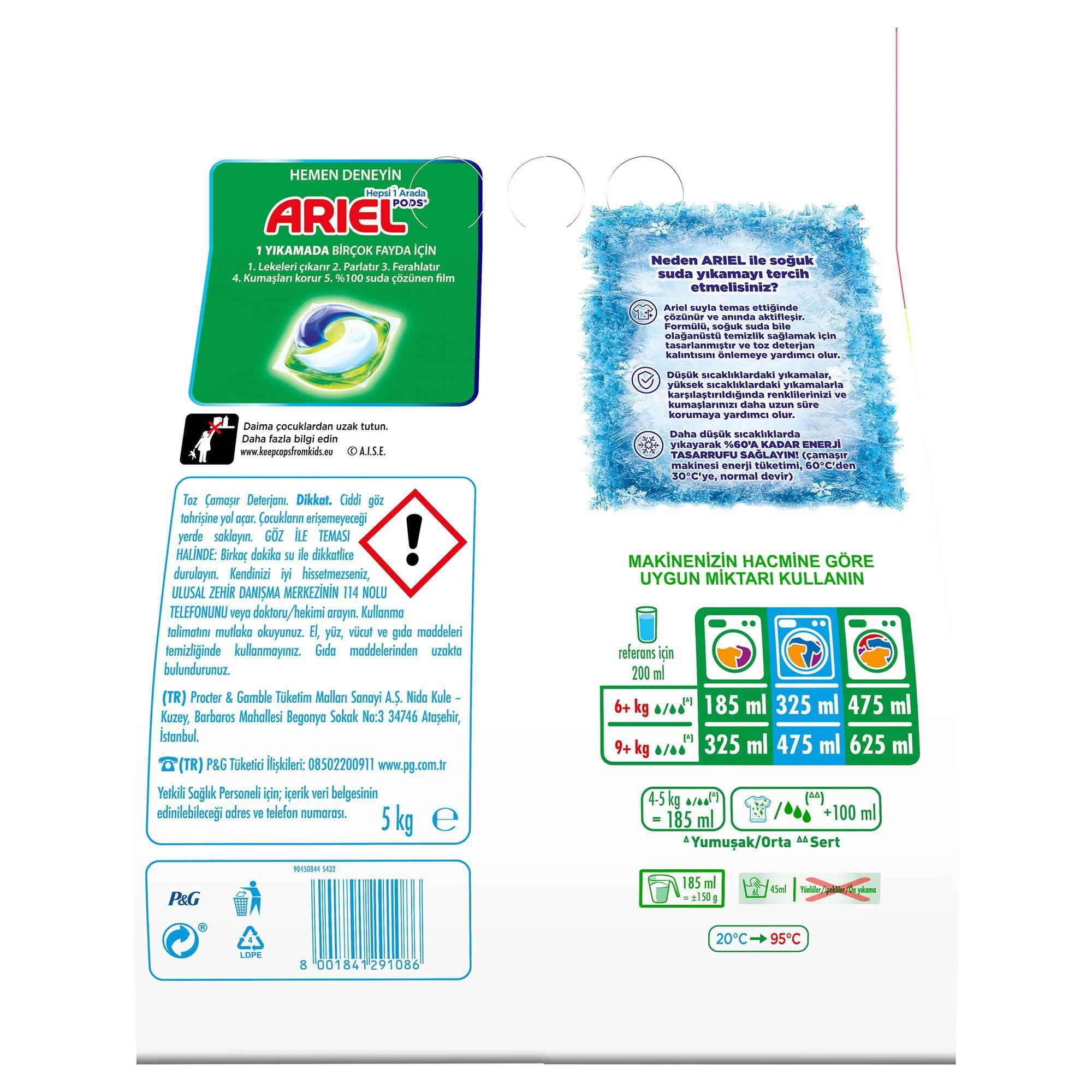 Ariel Dağ Esintisi Parlak Renkler 5 KG