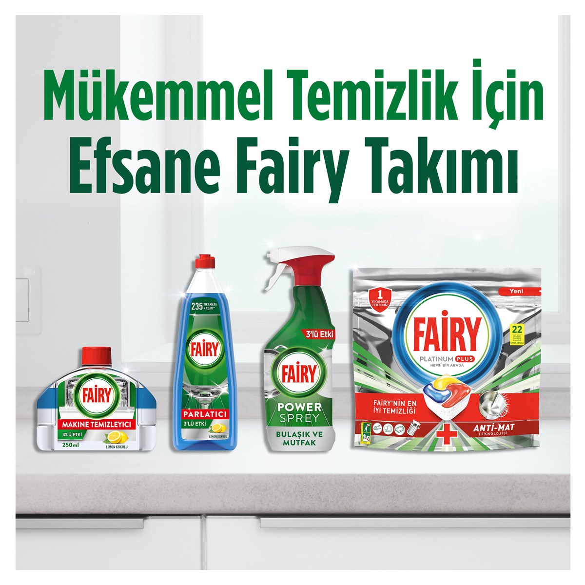 Fairy 3'lü Etki Bulaşık Makinesi Parlatıcısı 360 ml Limon