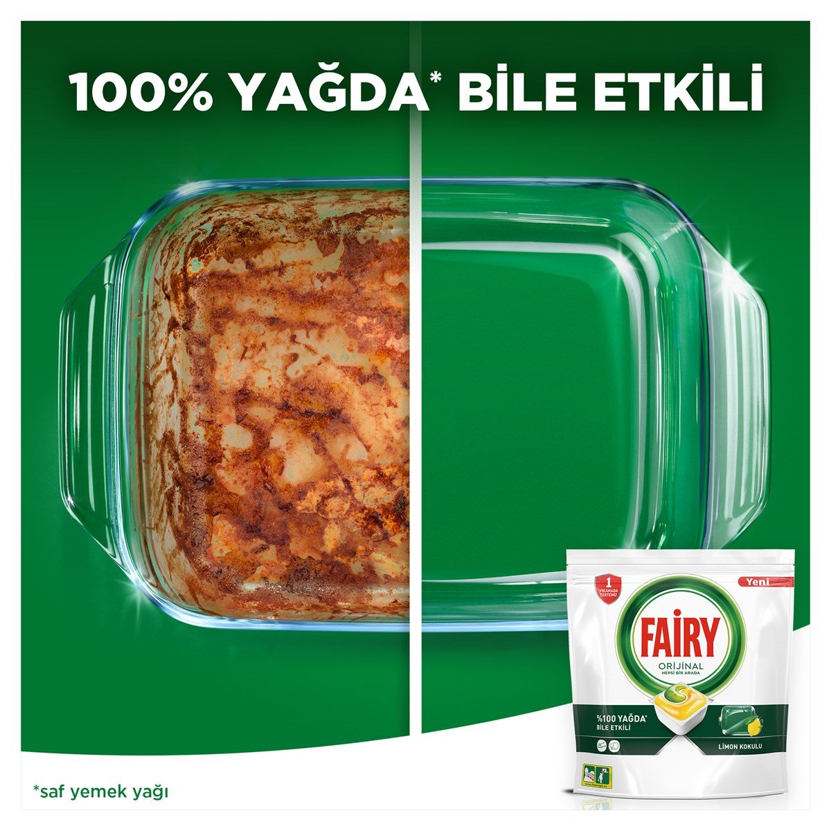 Fairy Hepsi Bir Arada 100 Yıkama Bulaşık Makinesi Deterjanı Kapsülü Limon Kokulu