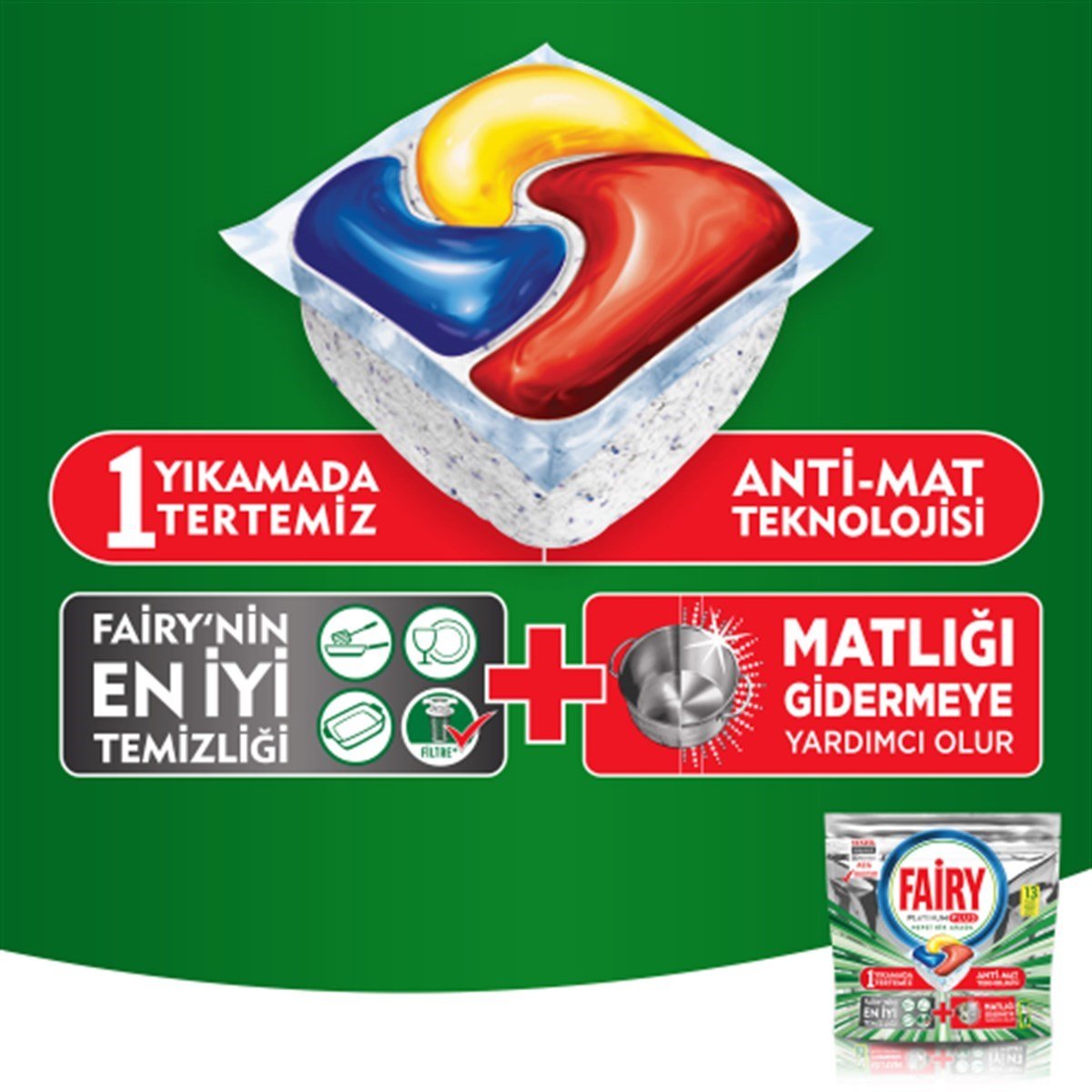 Fairy Platinum Plus 5 Yıkama Bulaşık Makinesi Deterjanı Kapsülü