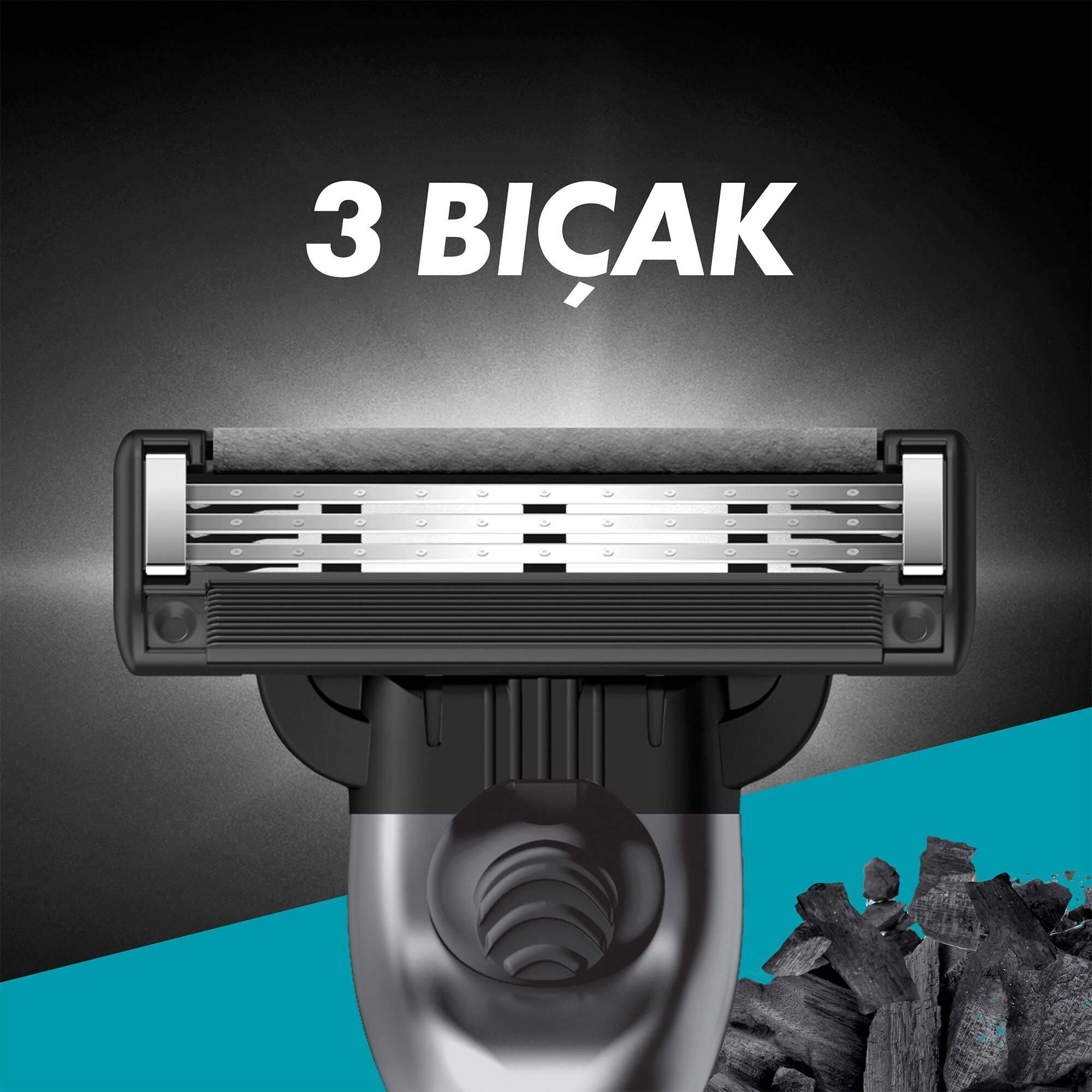 Gillette Mach3 Charcoal Tıraş Makinesi + Charcoal Tıraş Jeli 200 ml + Çanta