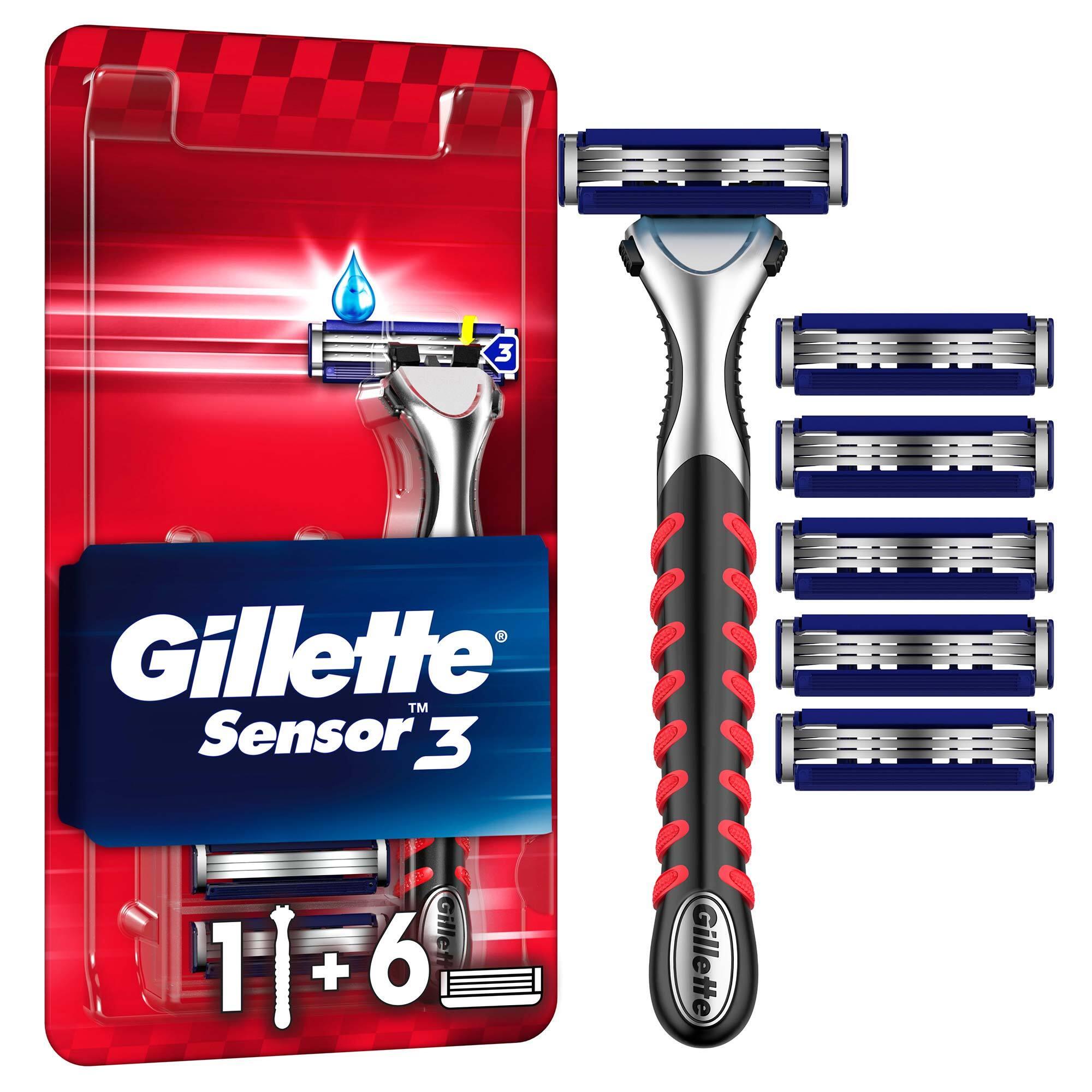 Gillette Sensor3 Tıraş Makinesi + 6 Yedek Tıraş Bıçağı 