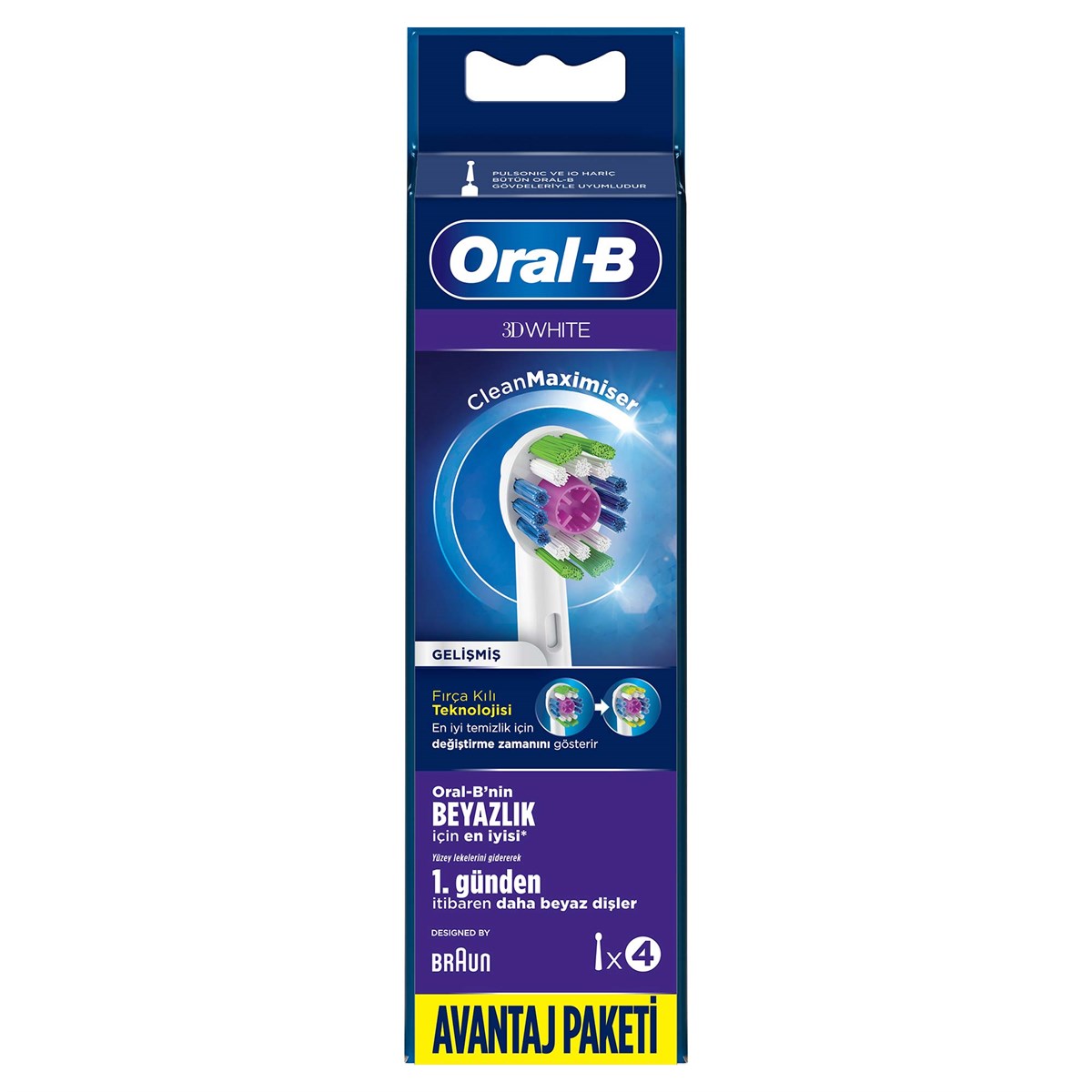 Oral-B 3 Boyutlu Beyazlık Şarjlı Diş Fırçası Yedek Başlığı 4 lü