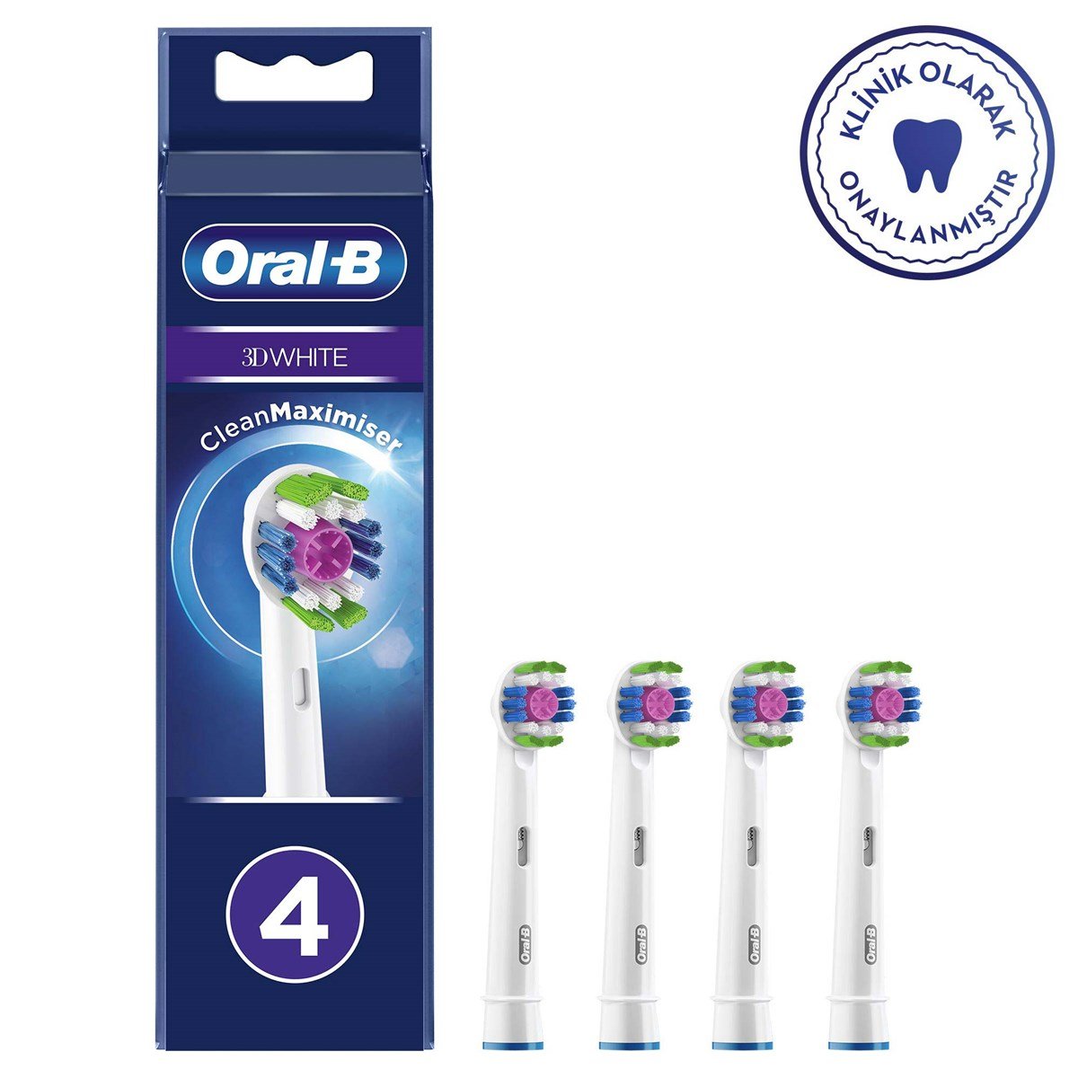 Oral-B 3 Boyutlu Beyazlık Şarjlı Diş Fırçası Yedek Başlığı 4 lü